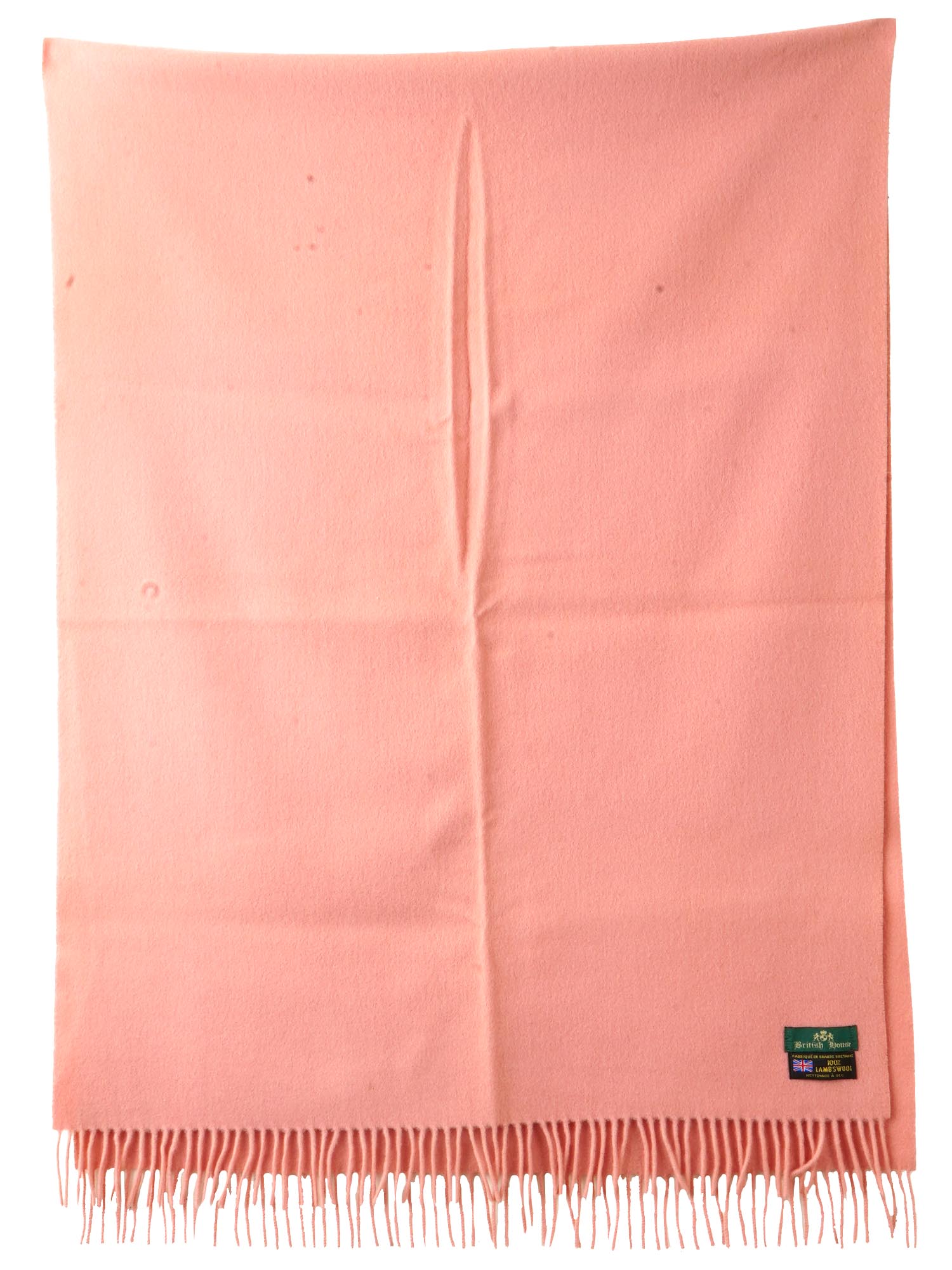 ENGLISH BRITISH HOUSE GENUINE PINK LAMBSWOOL SCARF PIC-1