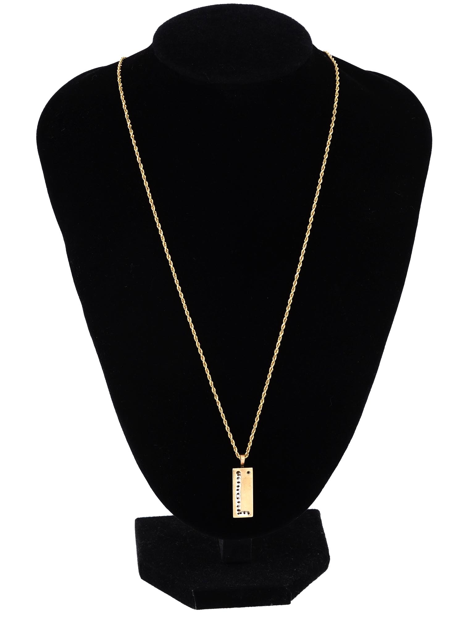 MODERN 14K GOLD DIAMOND CHAIN NECKLACE W TAG PENDANT PIC-0