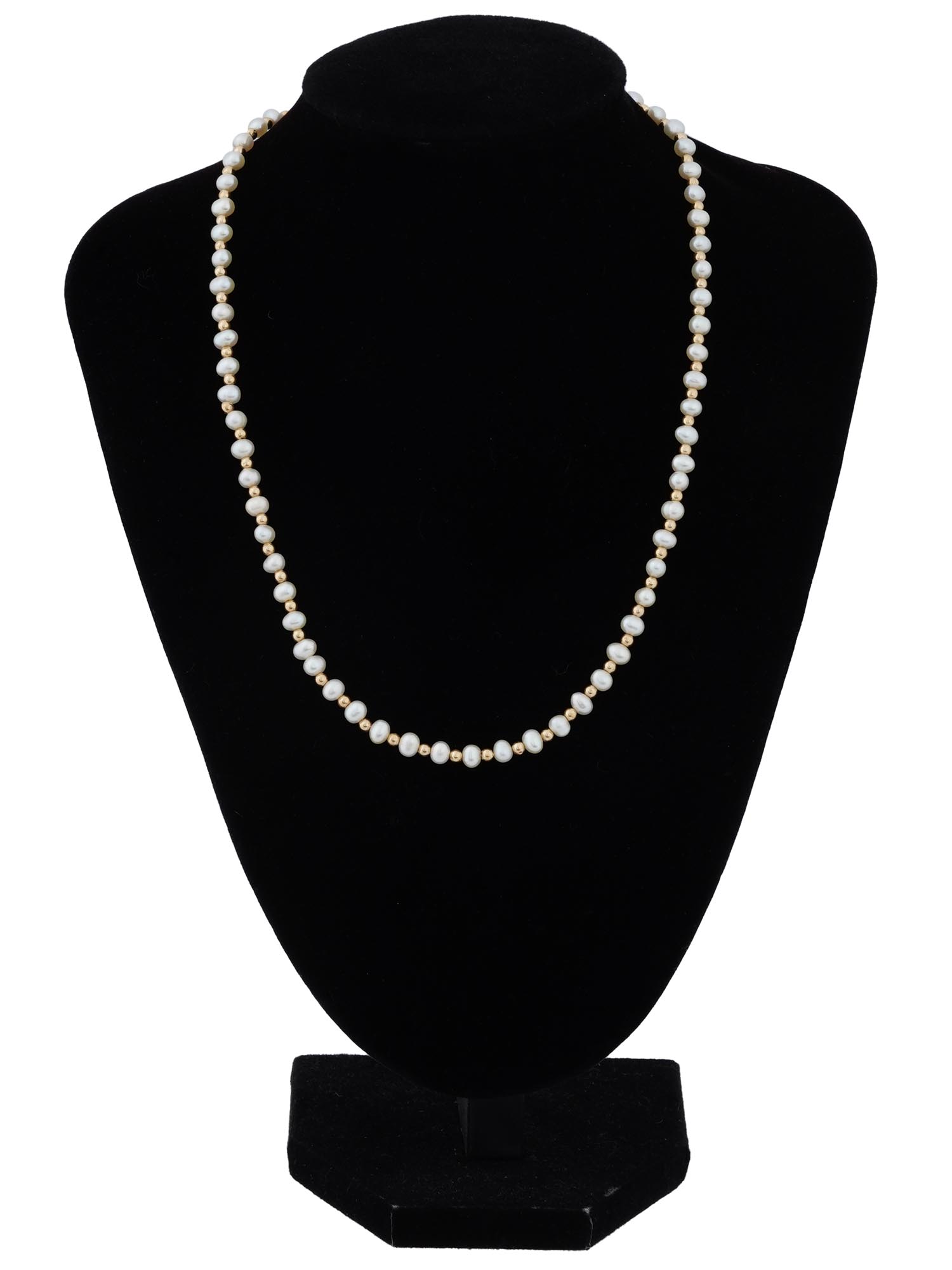 MODERN 14K GOLD AND MOTHER OF PEARL JEWELRY NECKLACE PIC-0