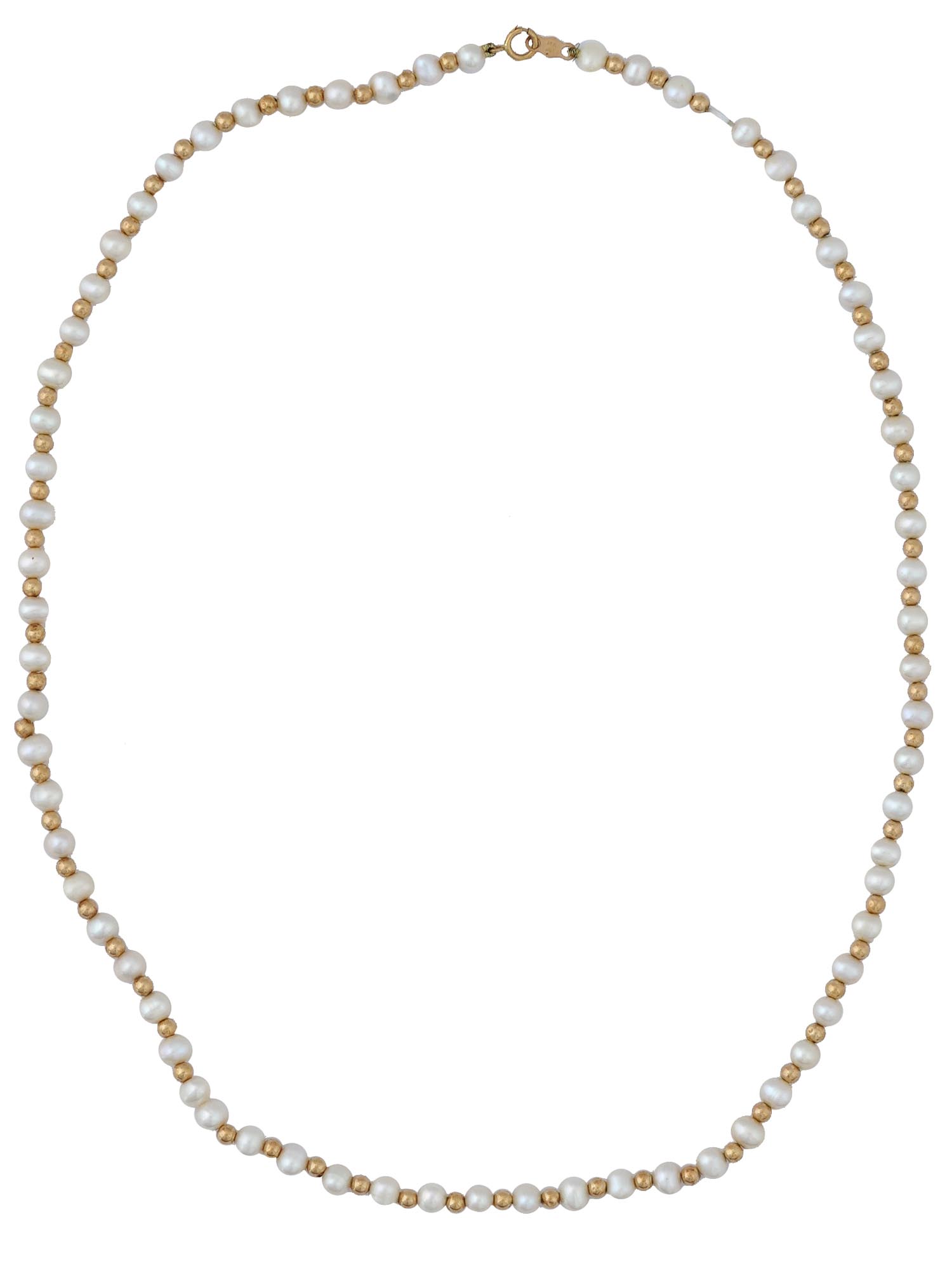 MODERN 14K GOLD AND MOTHER OF PEARL JEWELRY NECKLACE PIC-1