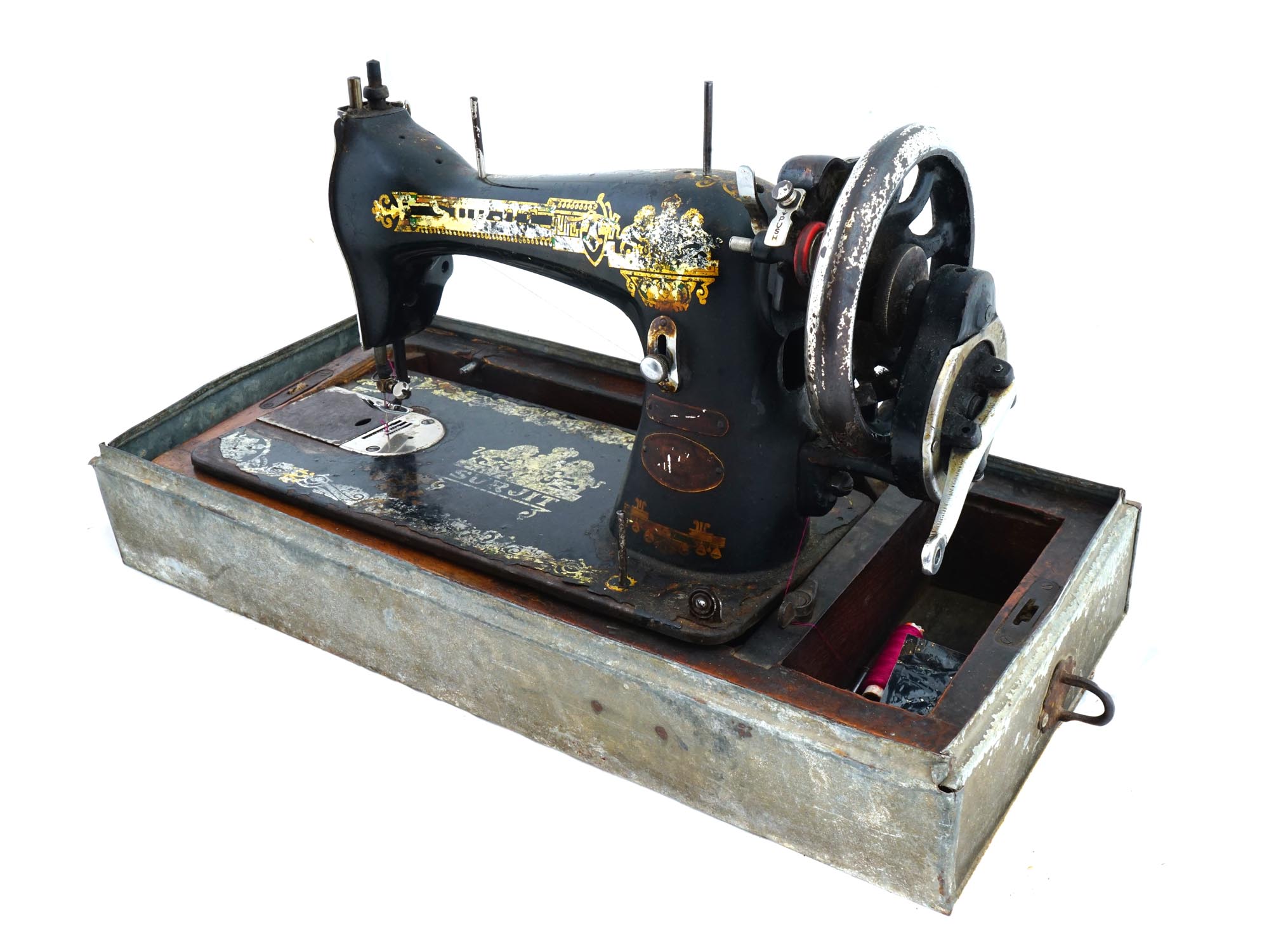 MID CENT SURJIT SEWING MACHINE WITH CARRYING CASE PIC-1