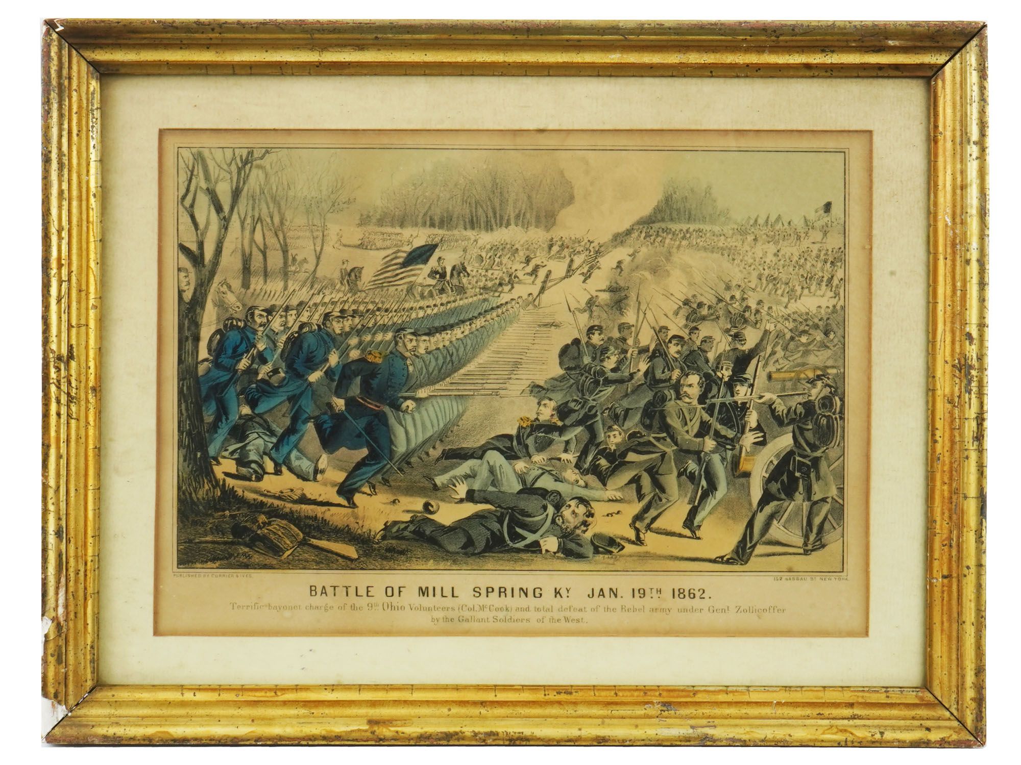 ANTIQUE AMERICAN CIVIL WAR HAND COLORED LITHOGRAPHS PIC-2