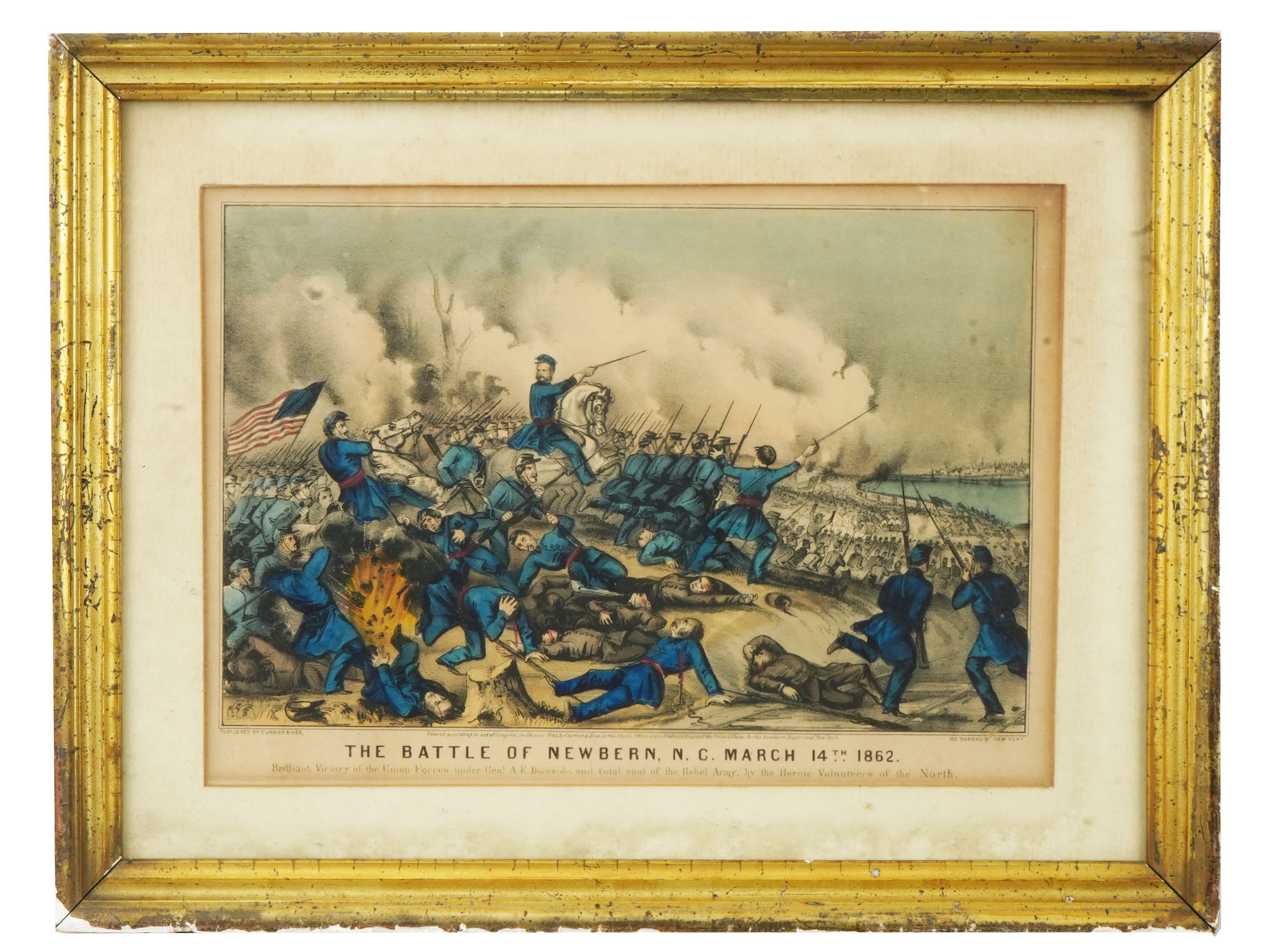 ANTIQUE AMERICAN CIVIL WAR HAND COLORED LITHOGRAPHS PIC-1