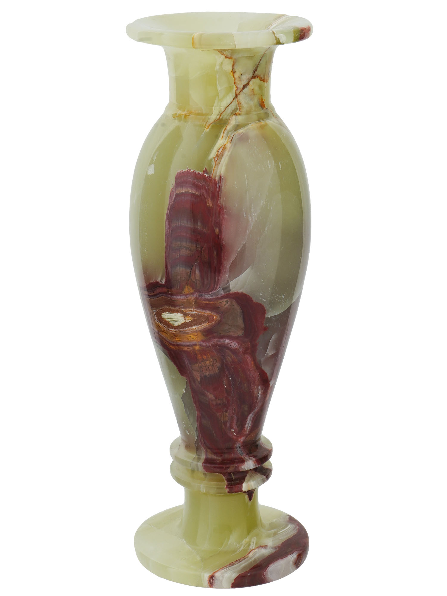 MODERN ITALIAN MANNER HAND CARVED NATURAL ONYX VASE PIC-0