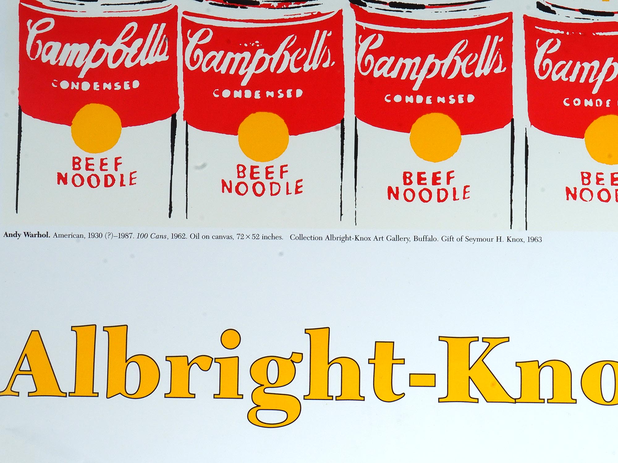 100 CANS POSTER ALBRIGHT KNOX GALLERY ANDY WARHOL PIC-4
