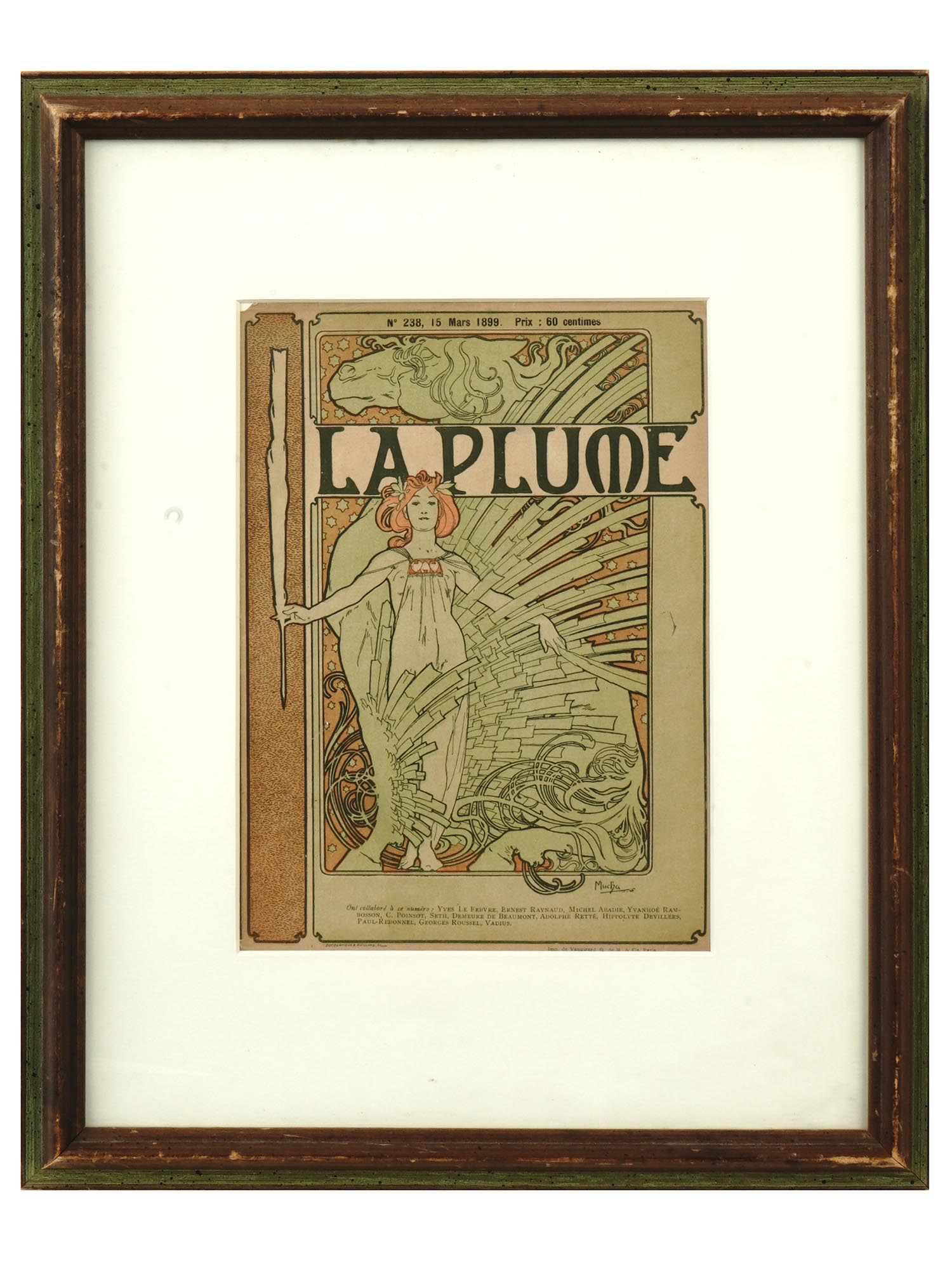 ALPHONSE MUCHA LA PLUME LITHOGRAPH MAGAZINE COVER PIC-0