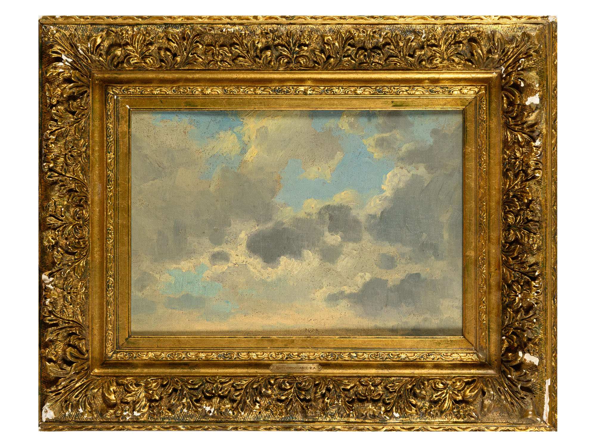 JOHN CONSTABLE ANTIQUE ENGLISH CLOUDS OIL PAINTING PIC-0