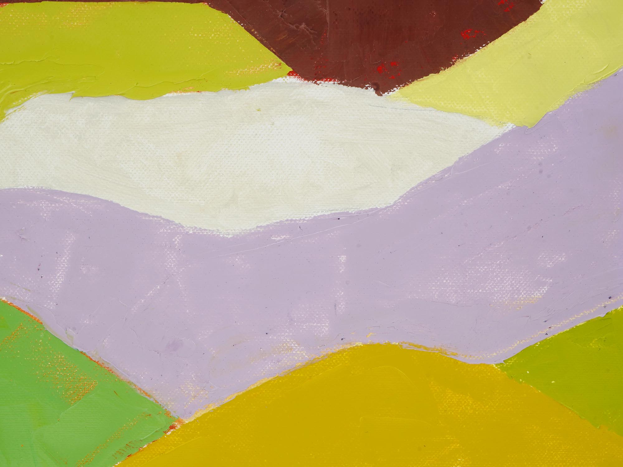 ABSTRACT ARAB LEBANESE OIL PAINTING BY ETEL ADNAN PIC-1