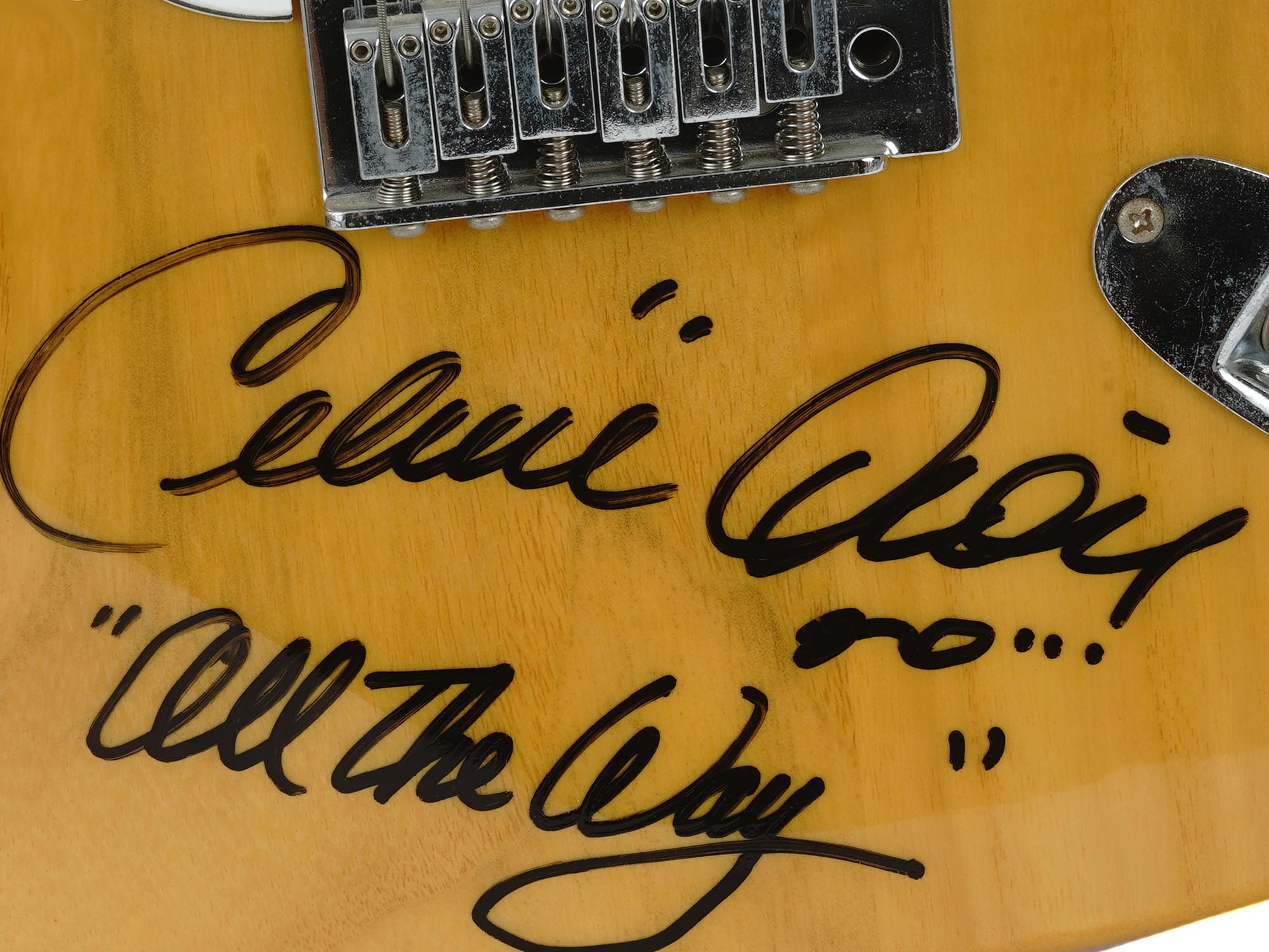 UNIQUE GUITAR SIGNED FRANK SINATRA CELION DION W COA PIC-3