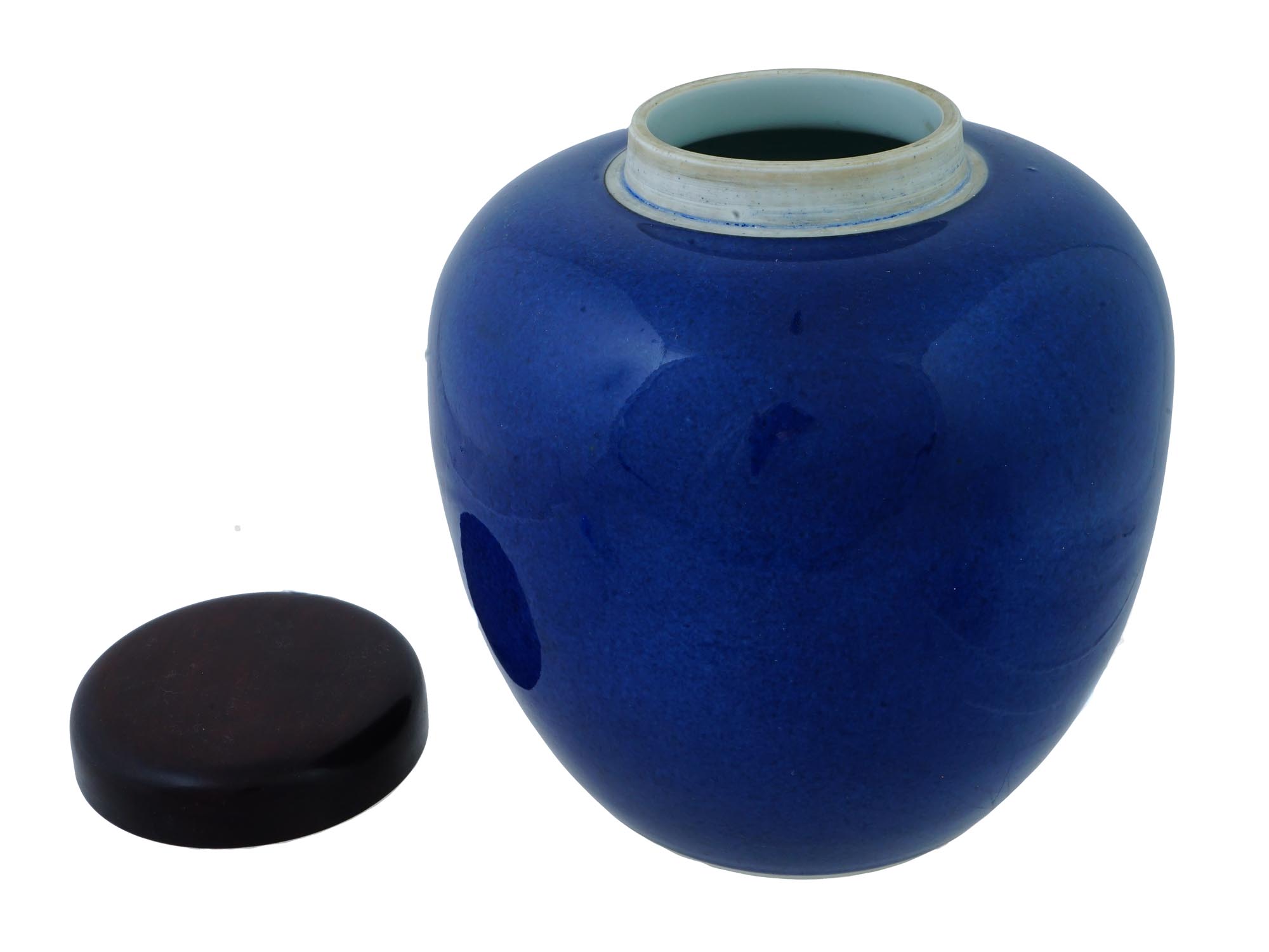 CHINESE QING DYNASTY COBALT BLUE PORCELAIN GINGER JAR PIC-1