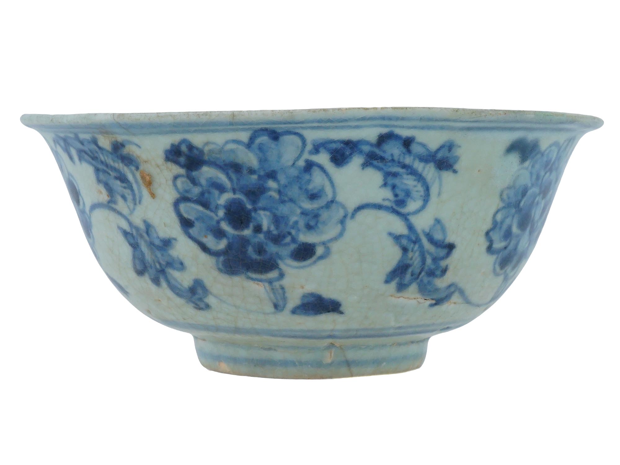 ANTIQUE CHINESE MING DYNASTY SWATOW CERAMIC BOWL PIC-1