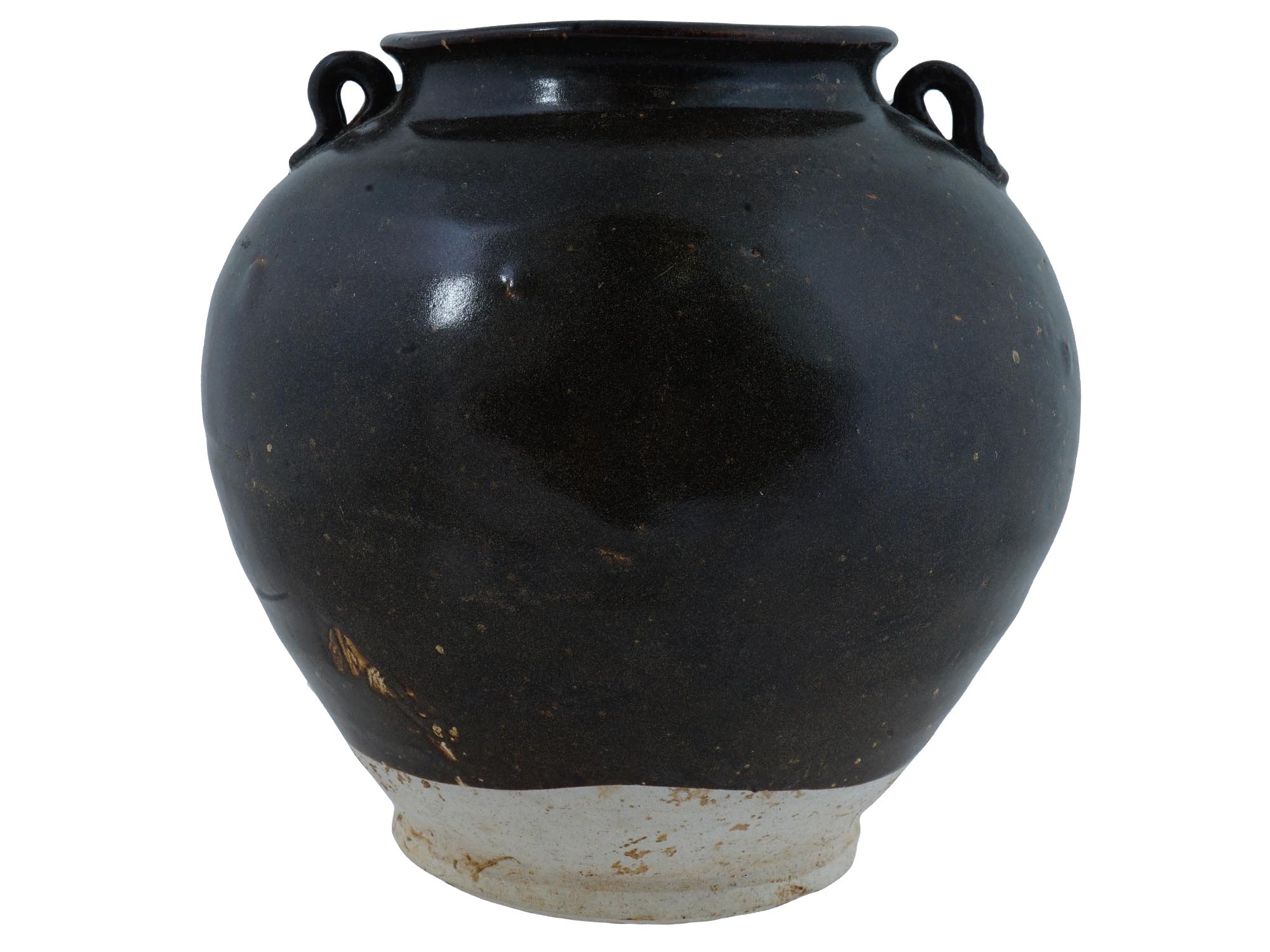 CHINESE TANG DYNASTY BROWN GLAZED JAR W LUG HANDLES PIC-4