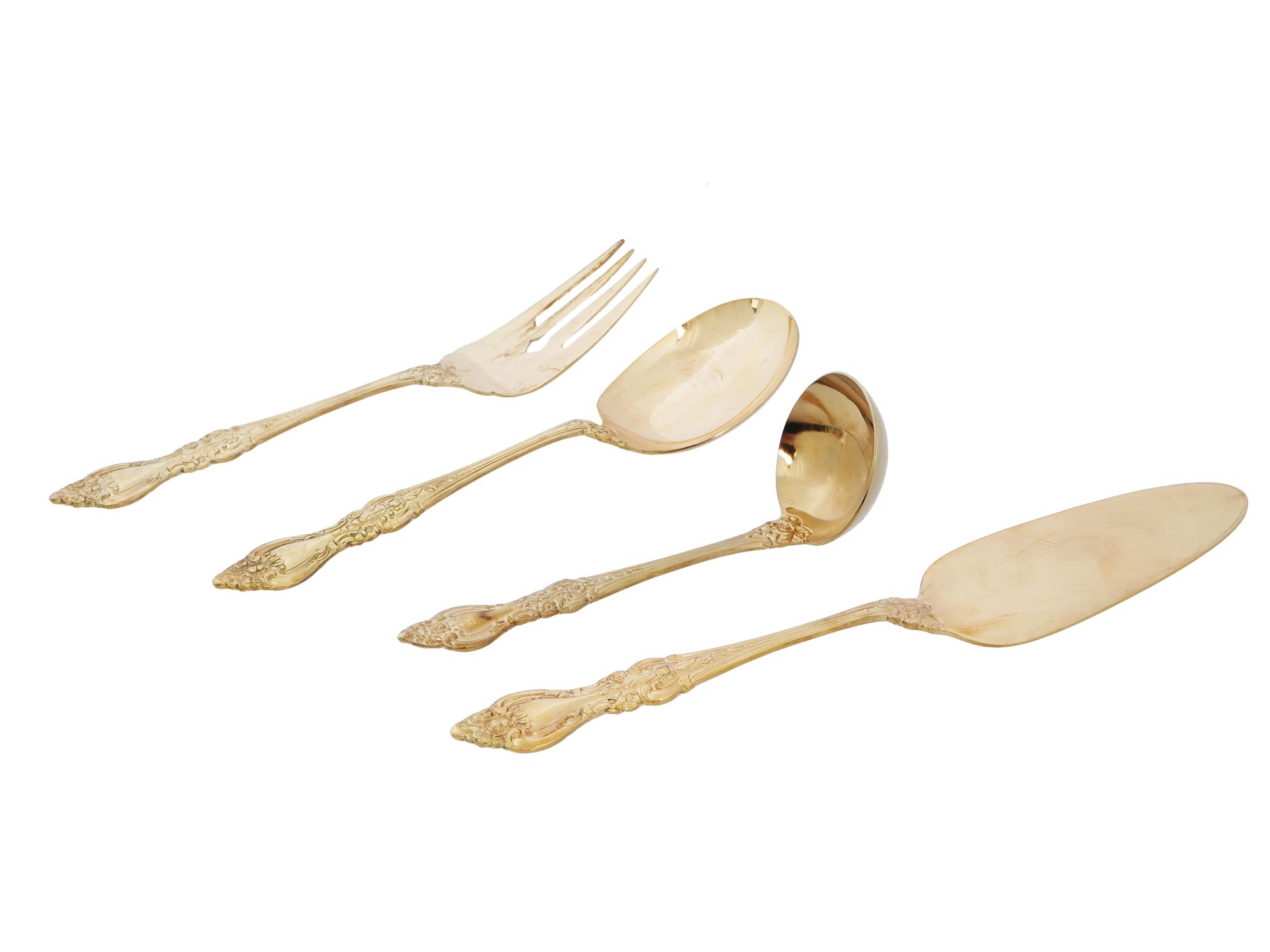 JAPANESE 24K GOLD PLATED STAINLESS STEEL SERVING SET PIC-3