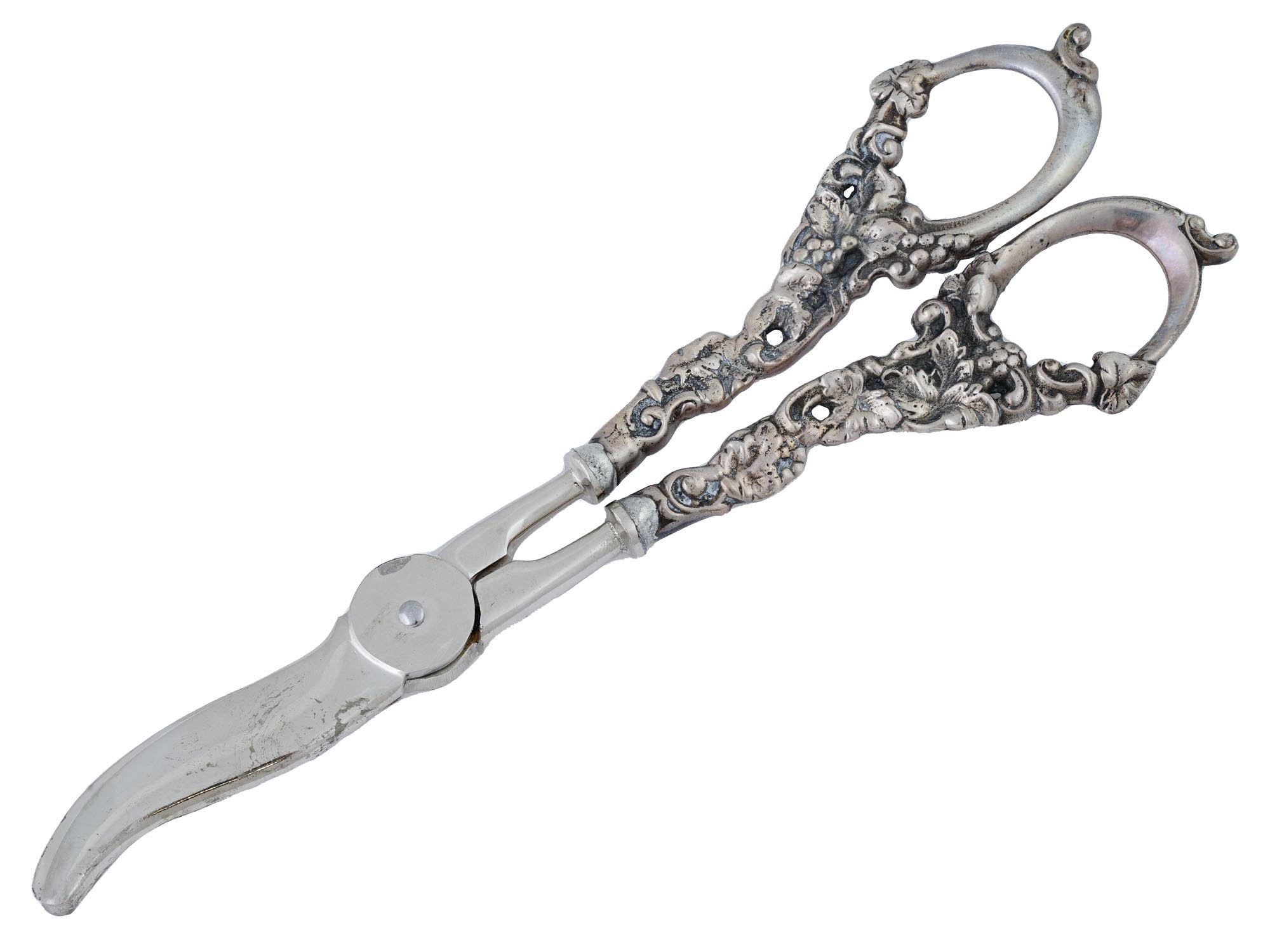 ANTIQUE AMERICAN STERLING SILVER AND STEEL SCISSORS PIC-0