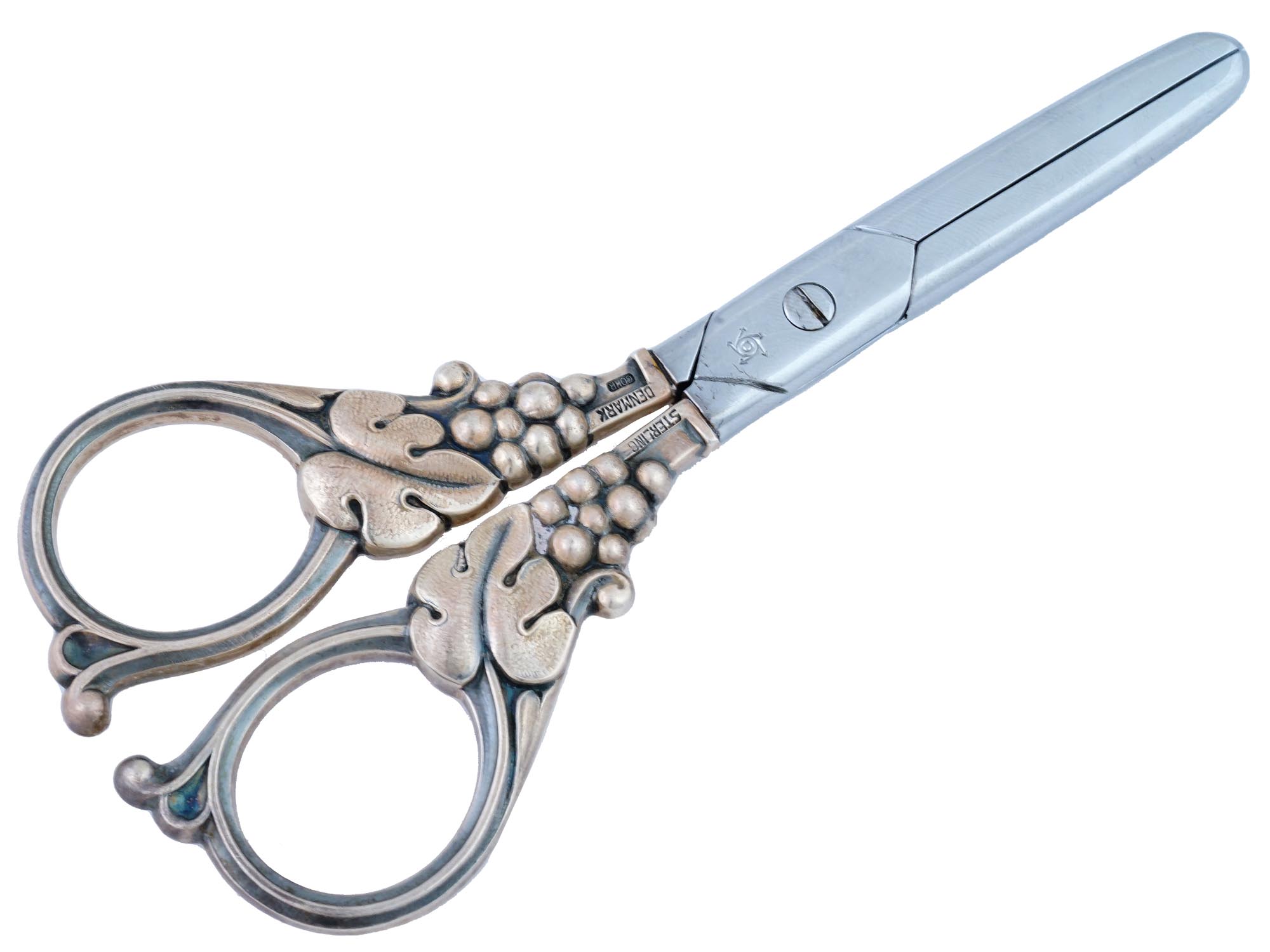 COHR DENMARK STERLING SILVER AND STEEL SCISSORS PIC-0