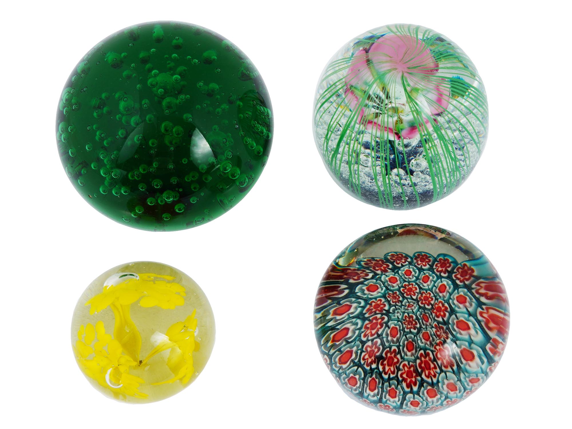 COLLECTION OF MURANO MANNER ART GLASS PAPERWEIGHTS PIC-1