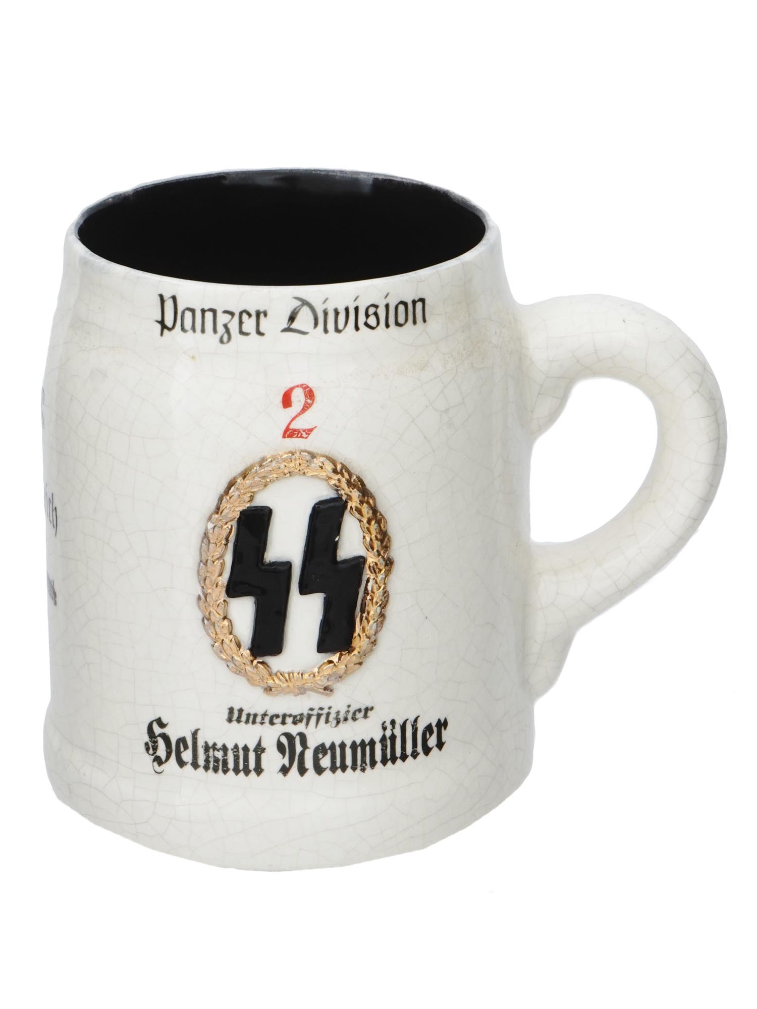 WWII NAZI GERMAN CRAQUELURE PERSONALIZED BEER STEIN PIC-0