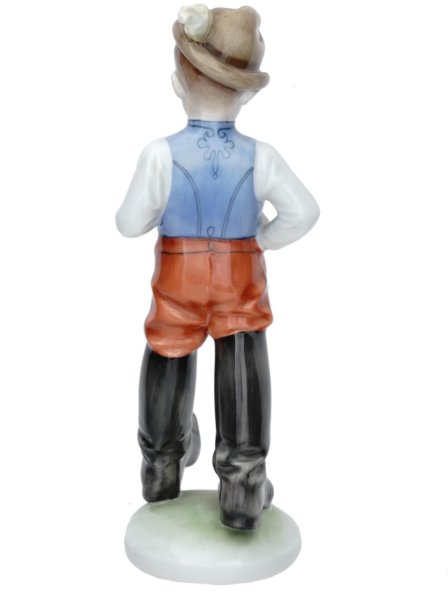 HEREND HUNGARY PORCELAIN FIGURINE BOY IN BOOTS PIC-2