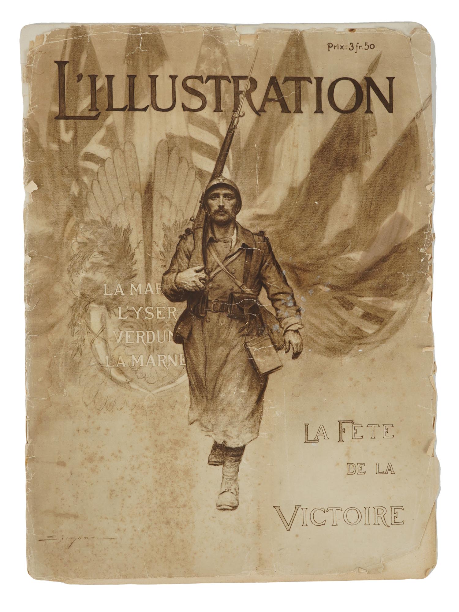 1918 FRENCH L ILLUSTRATION MAGAZINE WWI ARMISTICE PIC-0