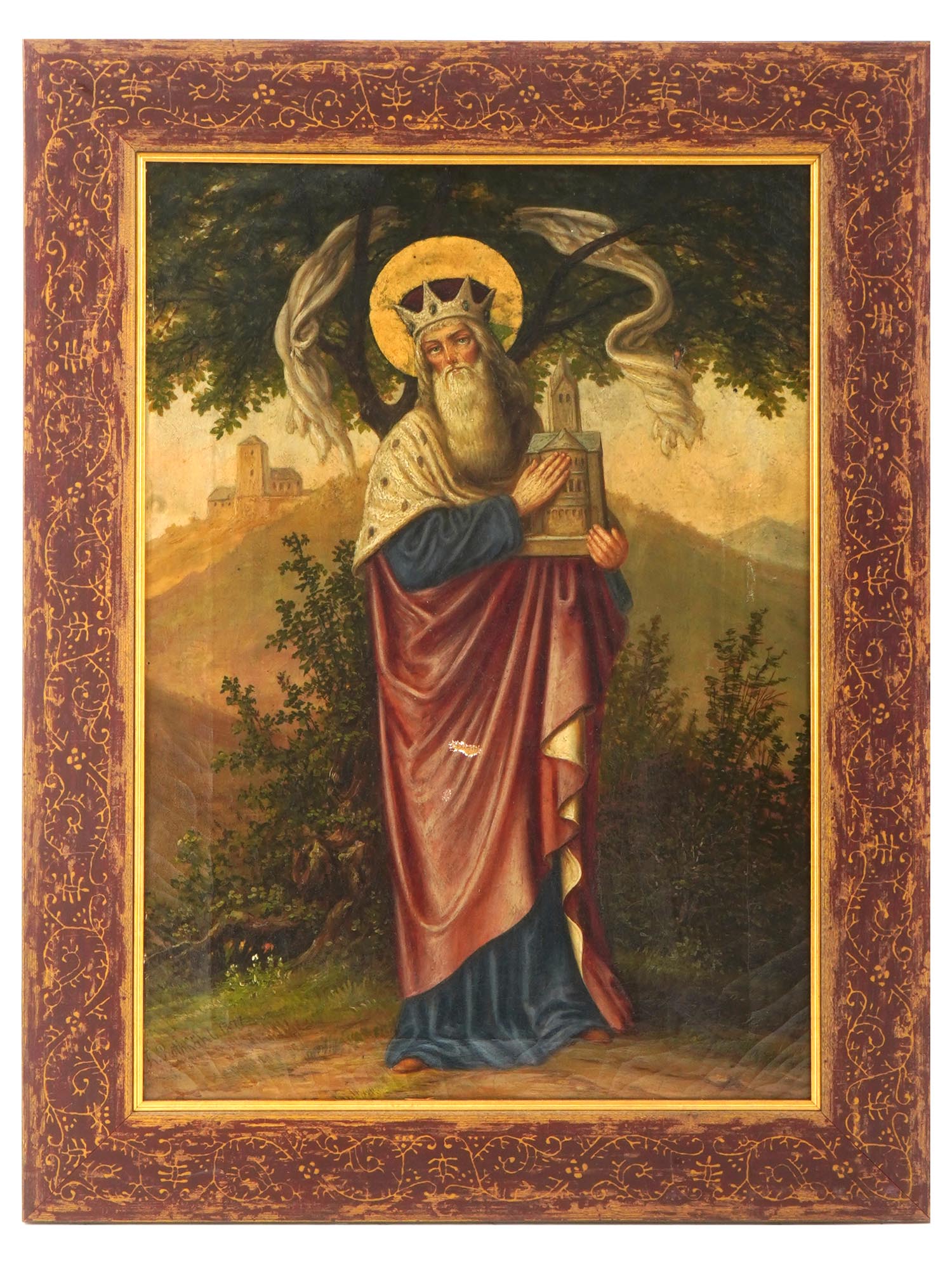 GERMAN OIL PAINTING OF A SAINT BY RUDOLF ROTHKAHL PIC-0