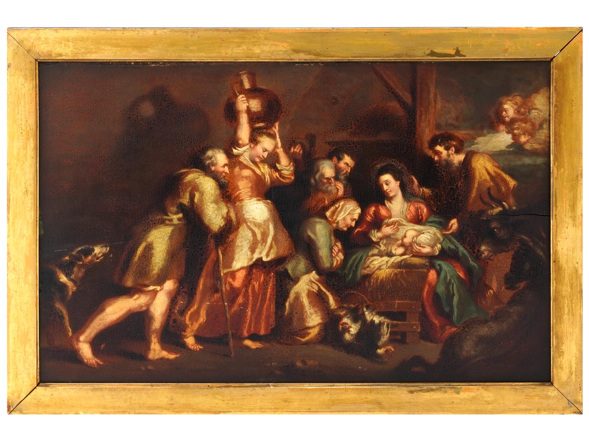 AFTER RUBENS FOLLOWER PAINTING ADORATION OF SHEPHERDS PIC-0