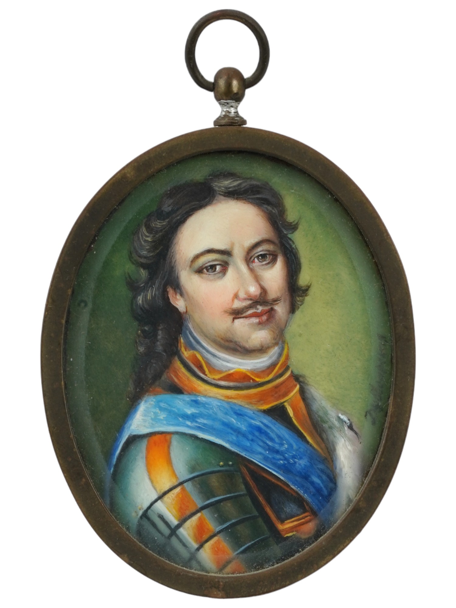 RUSSIAN MINIATURE PAINTING PETER THE GREAT SIGNED PIC-0