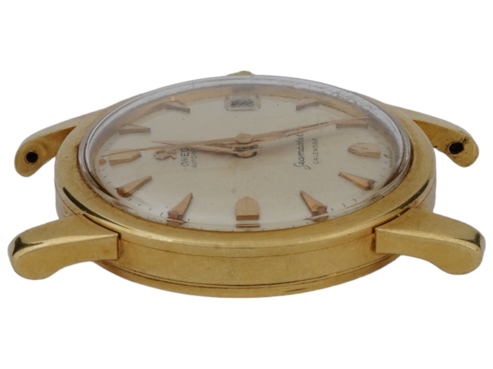 14K GOLD WRISTWATCH OMEGA SEAMASTER CALENDAR 2849 PIC-3