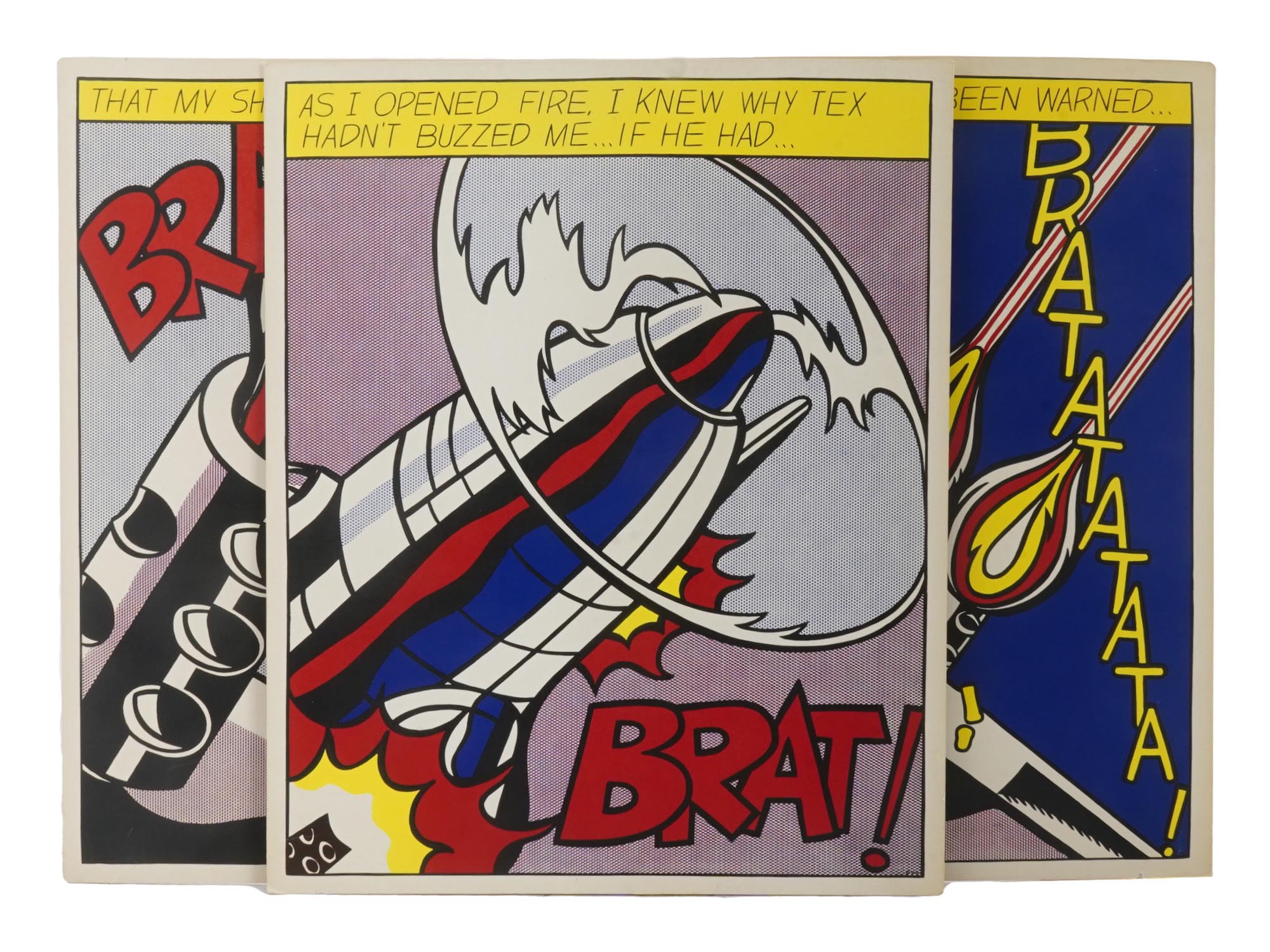 ROY LICHTENSTEIN 1967 TRIPTYCH PRINT AS I OPENED FIRE PIC-0