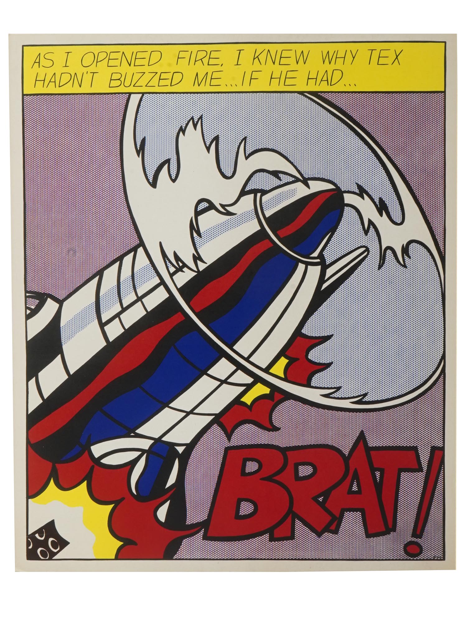 ROY LICHTENSTEIN 1967 TRIPTYCH PRINT AS I OPENED FIRE PIC-2