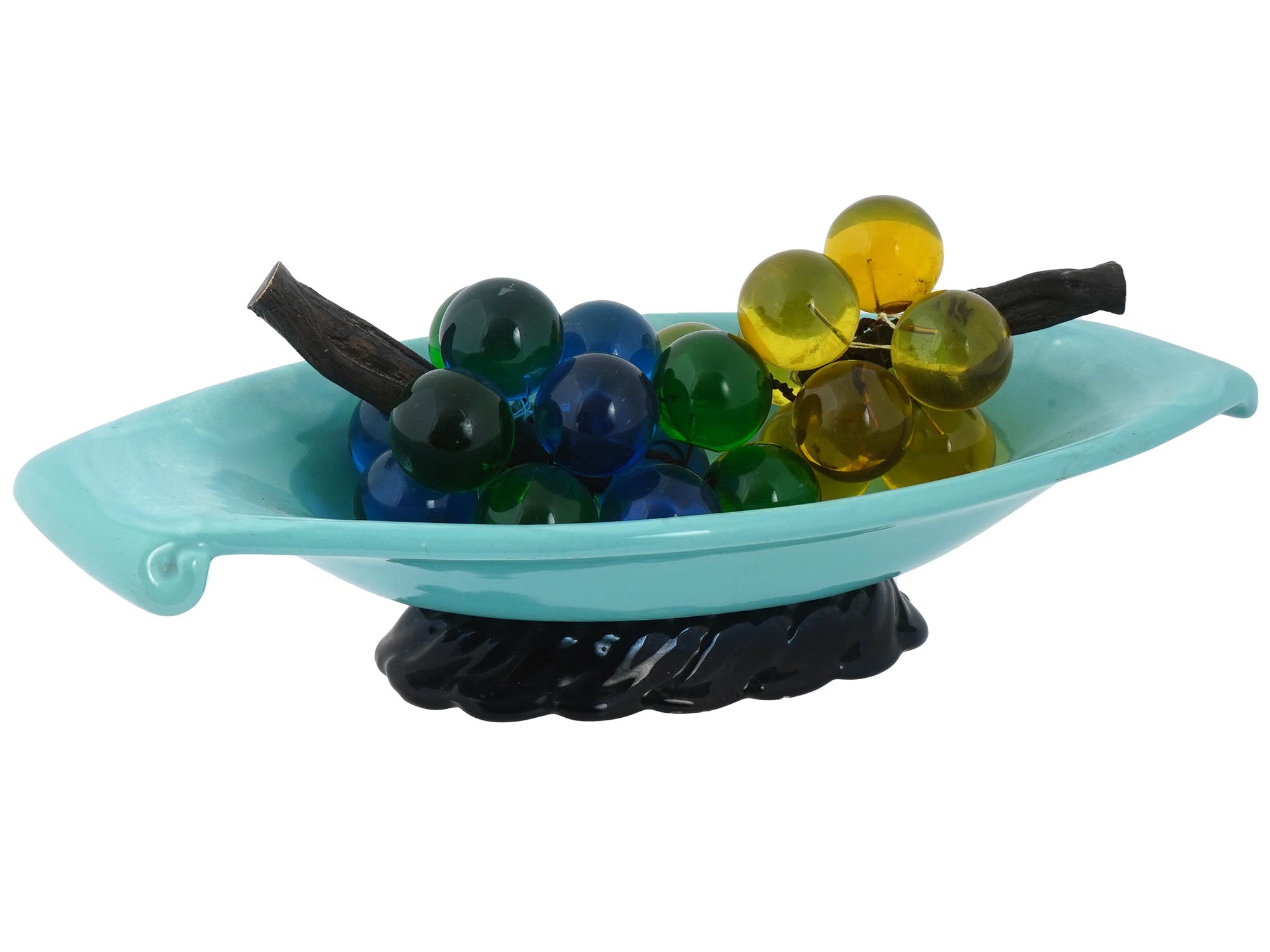 MID CENTURY AMERICAN GLAZED CERAMIC FRUIT BOWL PIC-0