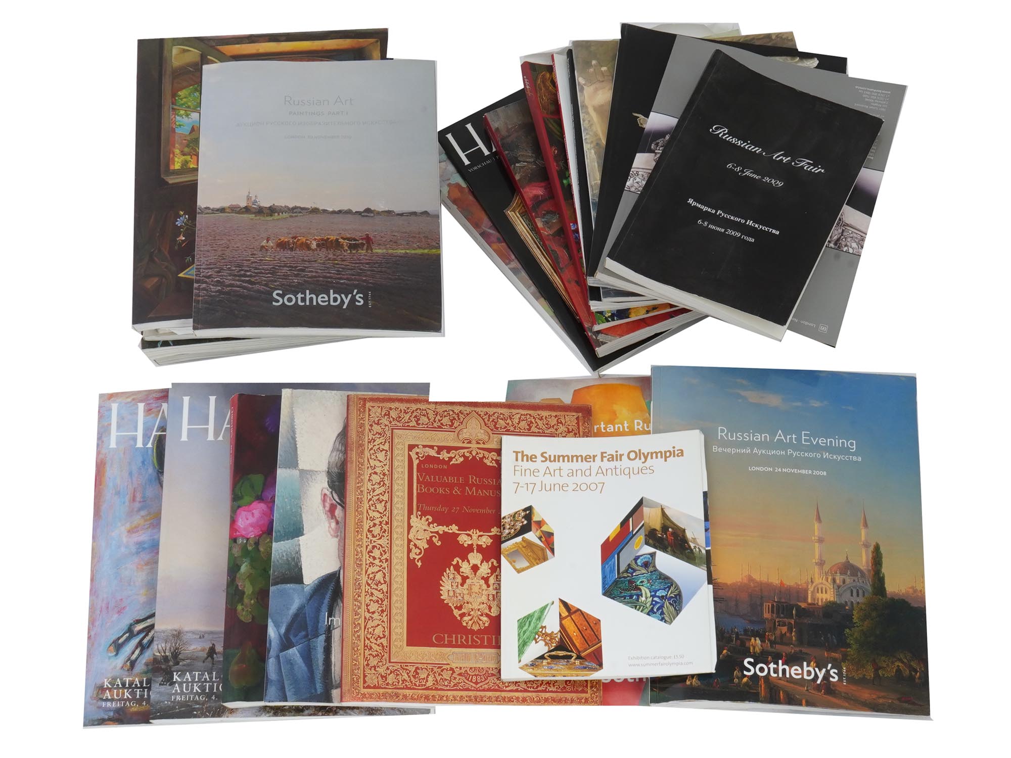 COLLECTION OF 25 CATALOGS RUSSIAN ART 2007 TO 2009 PIC-0