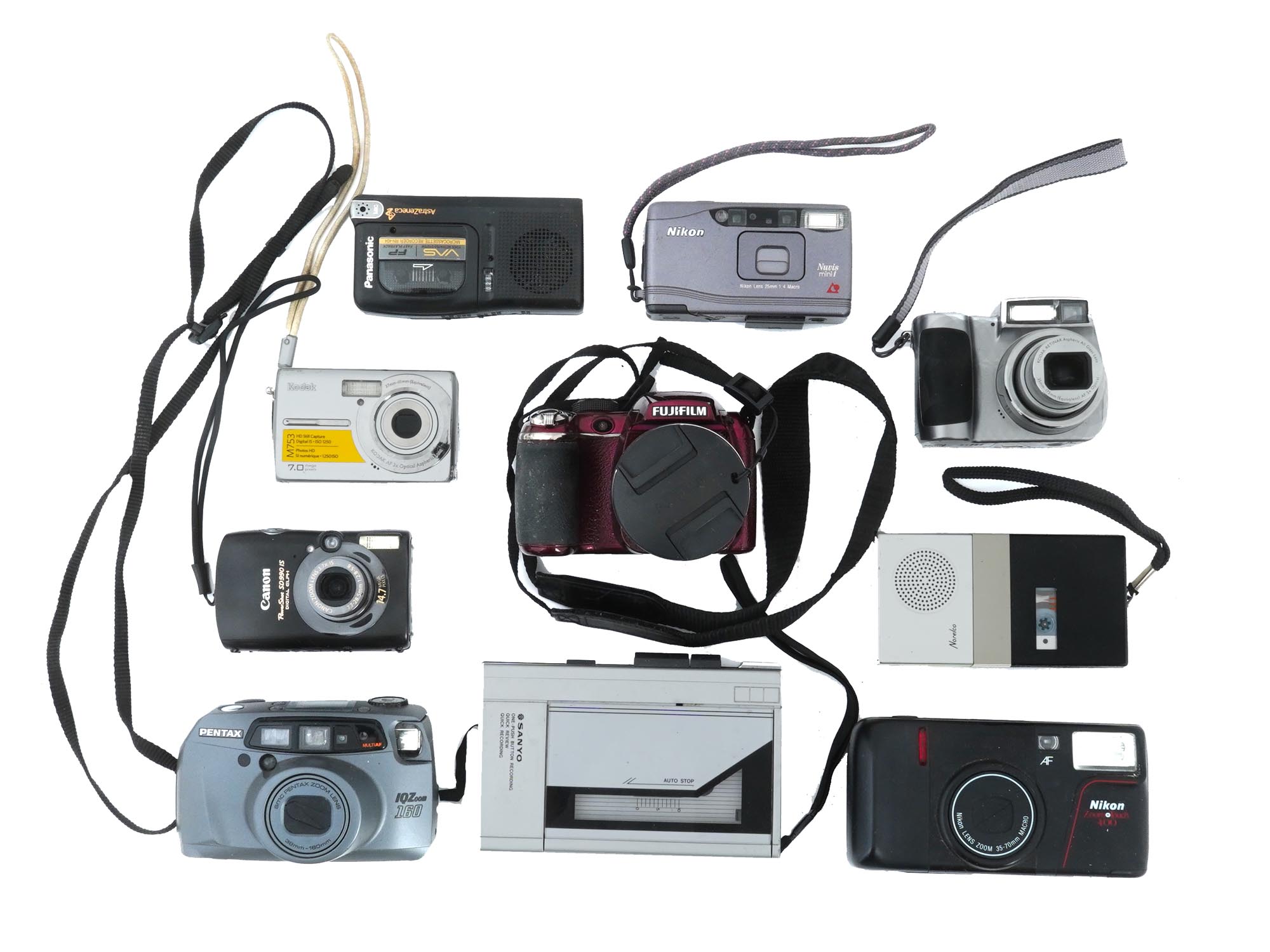 VINTAGE ANALOG CAMERAS DICTAPHONE PLAYER 21 ITEMS PIC-3