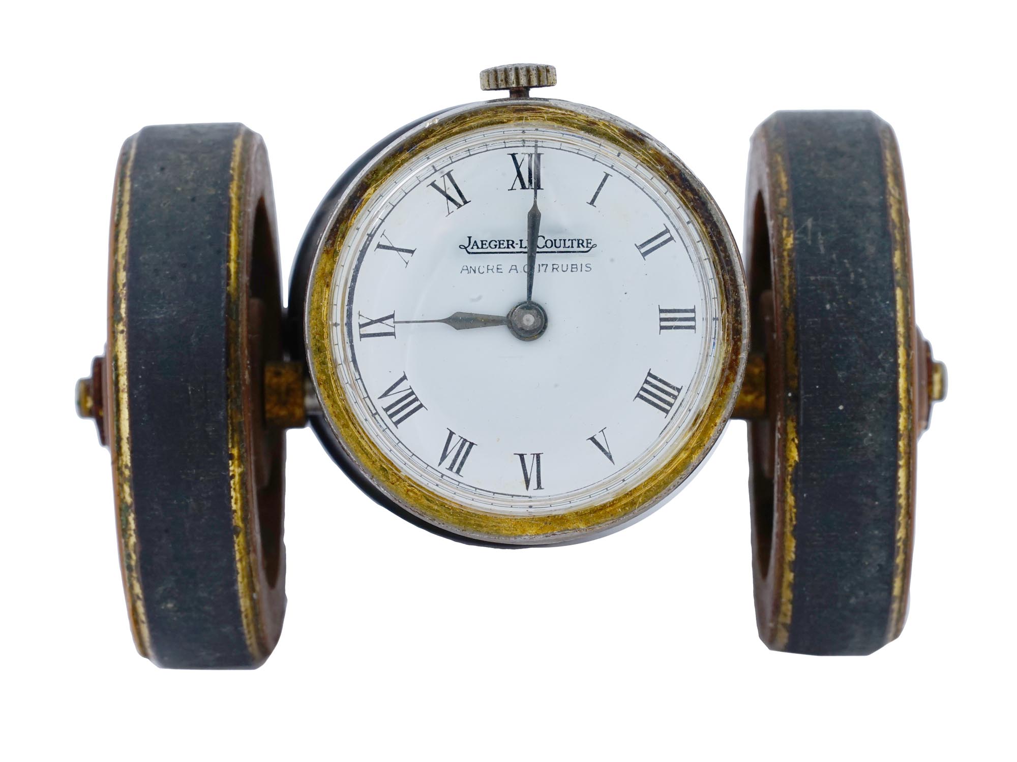 1970S JAEGER LE COULTRE SWISS CANNON DESK CLOCK PIC-1