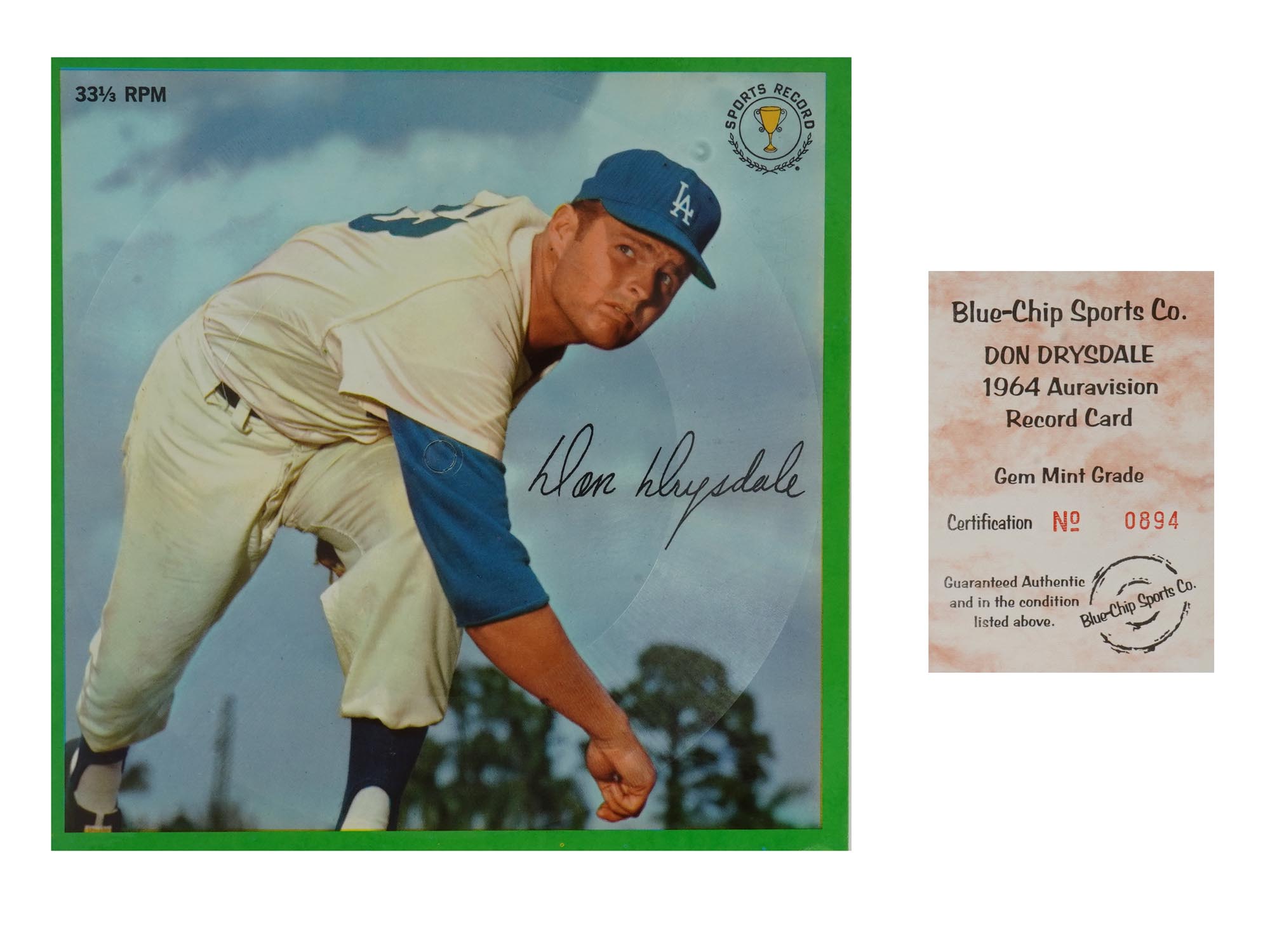 SIGNED BASEBALL CARDS WITH 1964 RECORD HOLDERS PIC-1