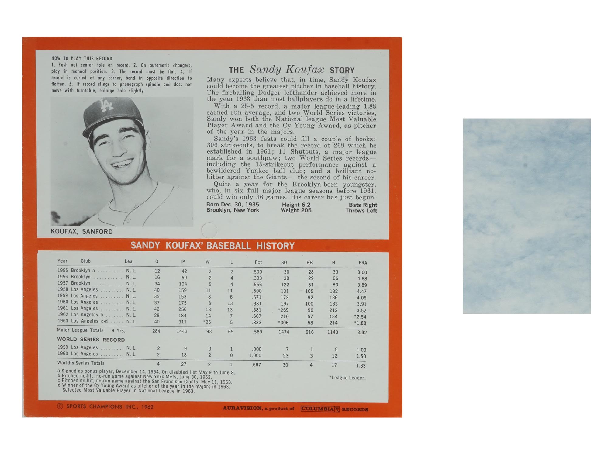 SIGNED BASEBALL CARDS WITH 1964 RECORD HOLDERS PIC-4