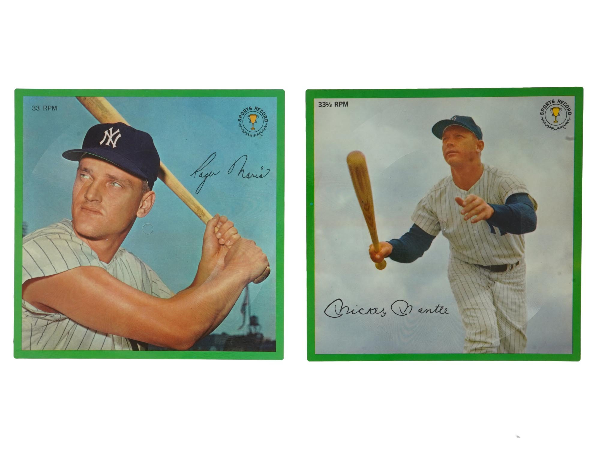 SIGNED BASEBALL CARDS WITH 1964 RECORD HOLDERS PIC-1