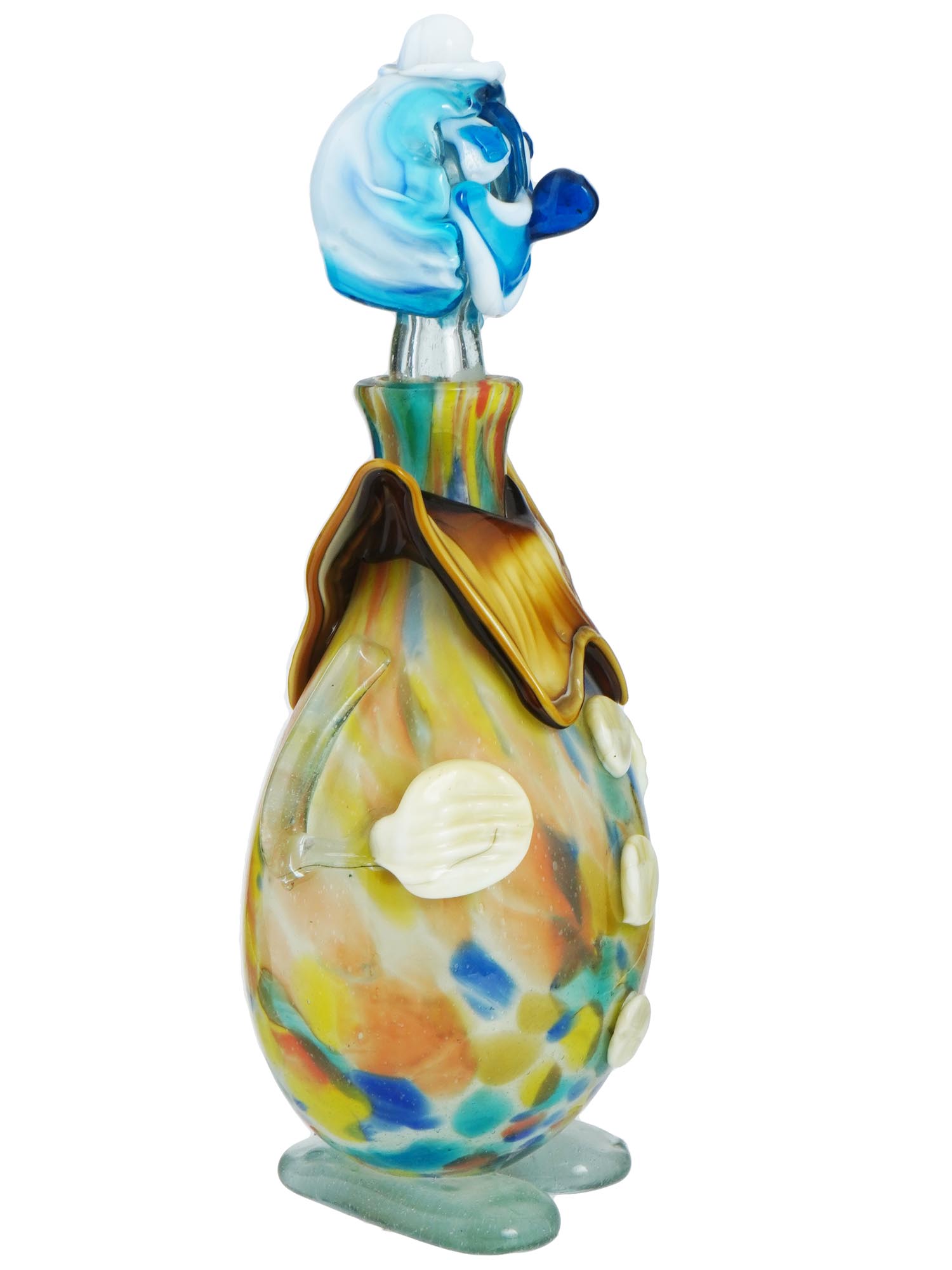 ITALIAN MURANO HAND BLOWN ART GLASS CLOWN DECANTER PIC-2