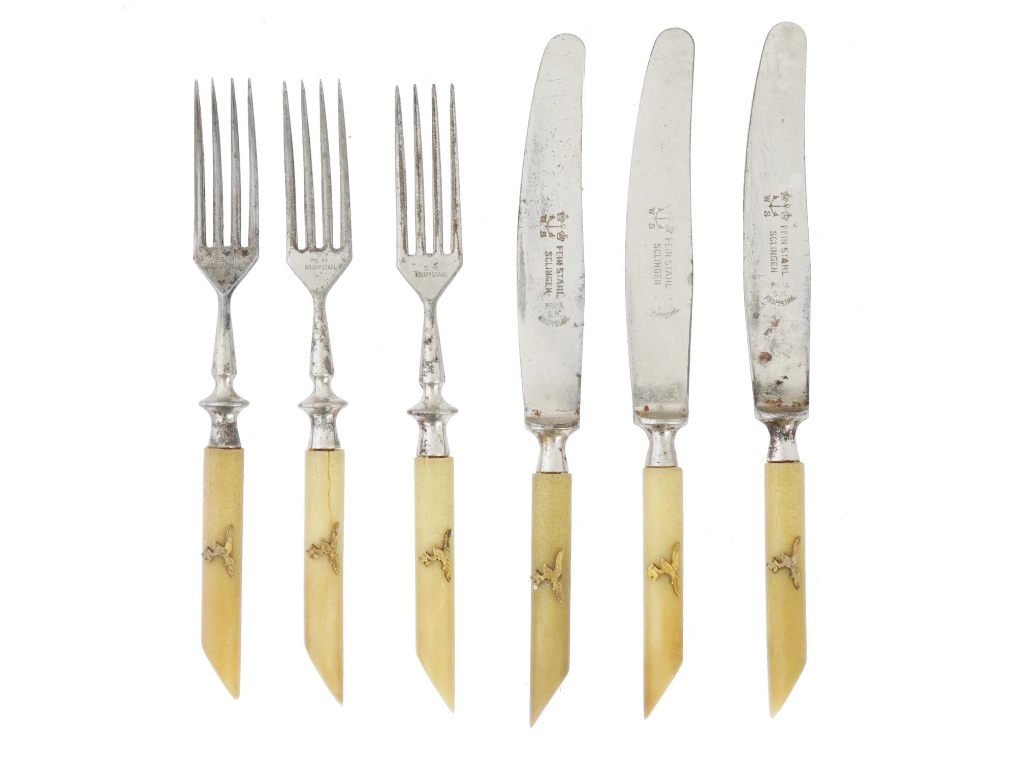 GROUP OF 6 GERMAN WWII LUFTWAFFE CANTEEN CUTLERY PIC-0