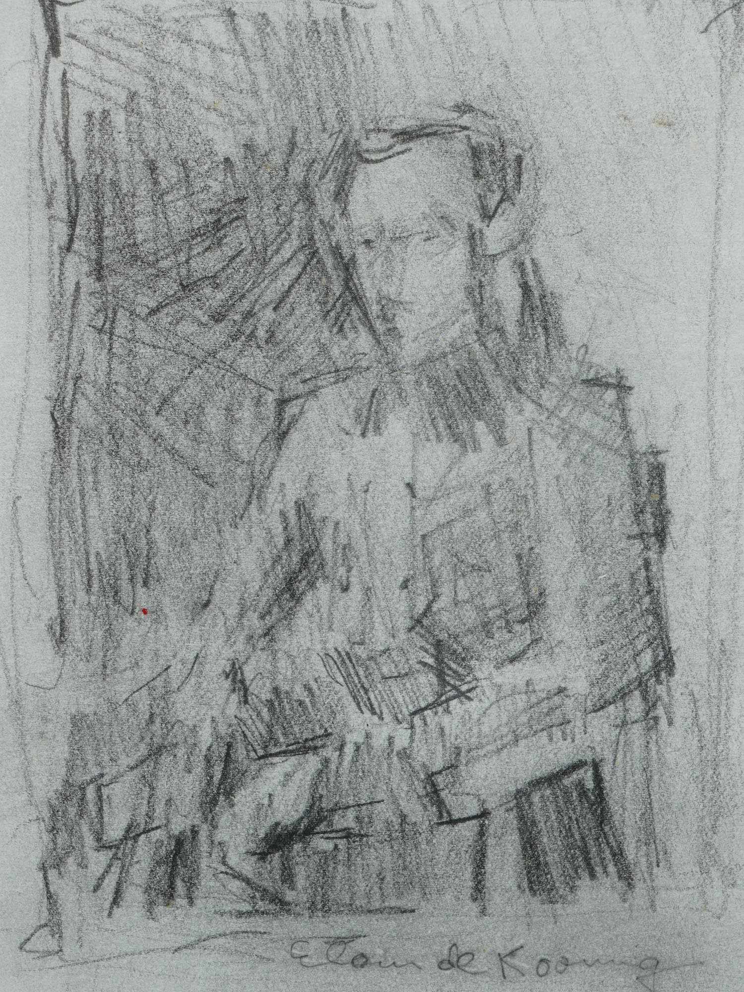 1979 AMERICAN PENCIL DRAWING BY ELAINE DE KOONING PIC-1