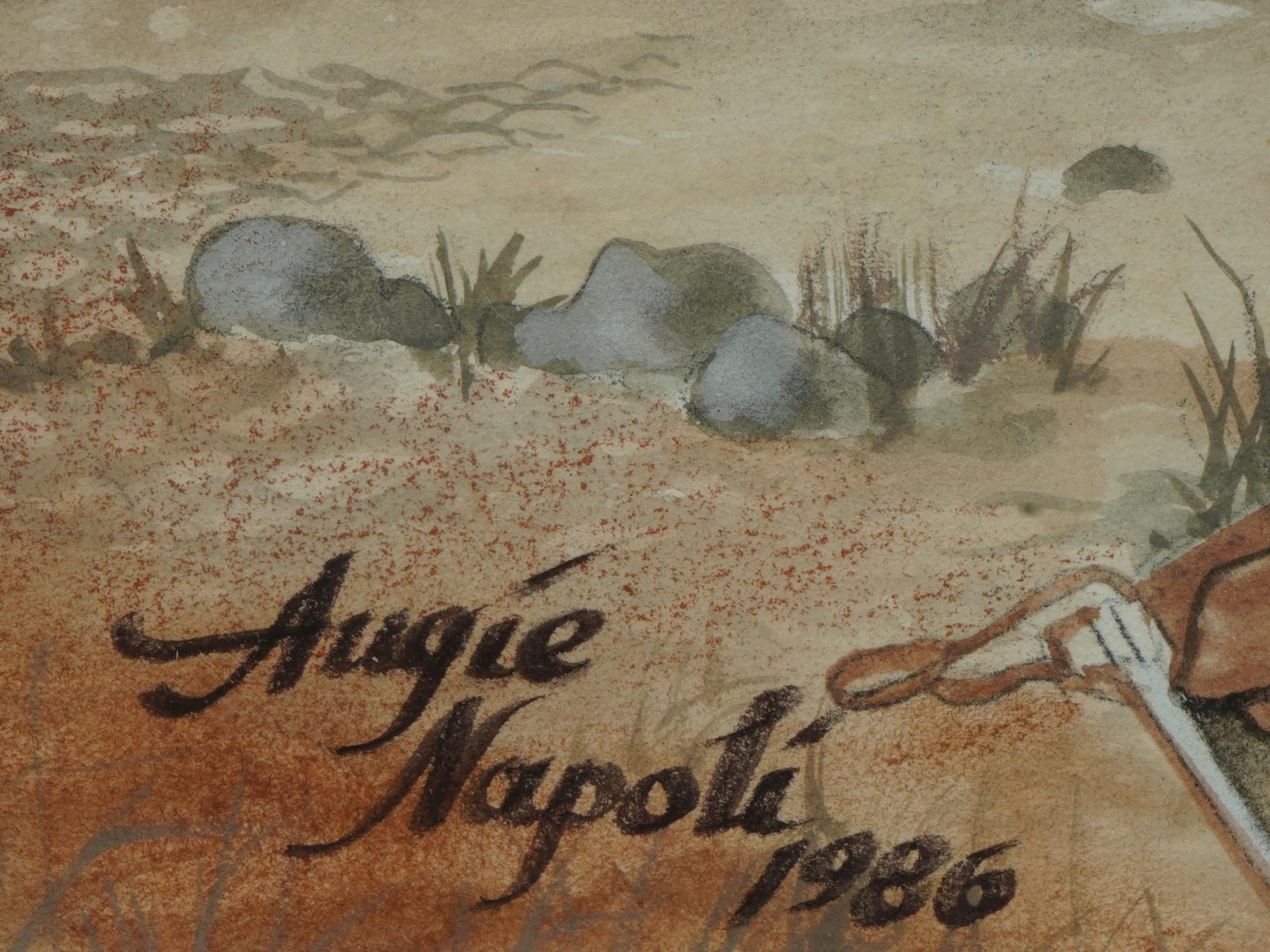AMERICAN PAINTING BY AUGIE NAPOLI CIVIL WAR 1986 PIC-2