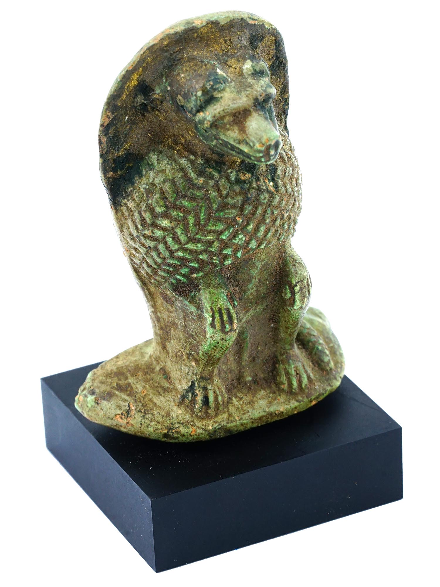 FAIENCE FIGURINE OF BABOON AFTER ANCIENT EGYPT PIC-0