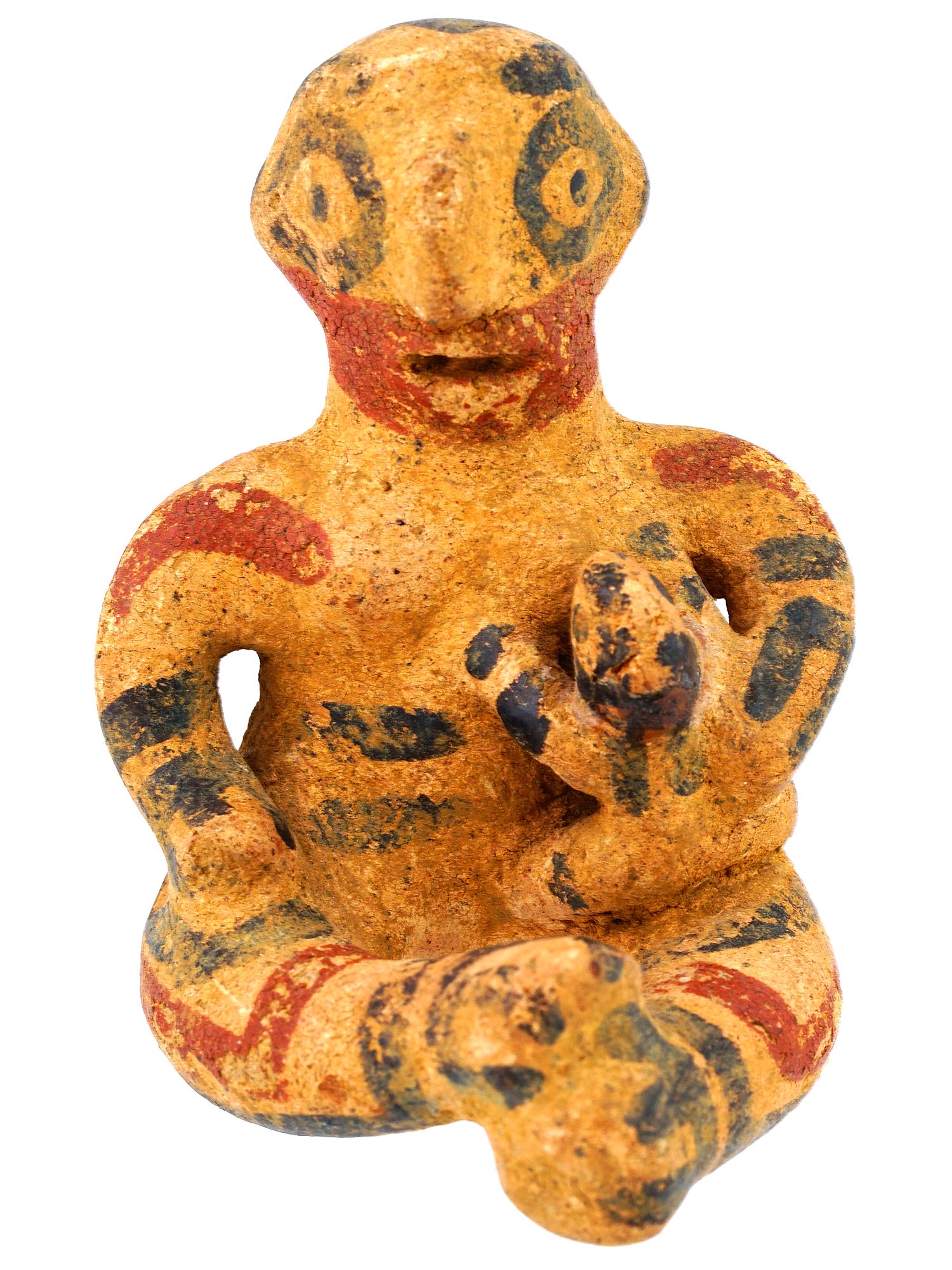 ANCIENT COSTA RICAN NICOYA FIGURE MOTHER AND CHILD PIC-1