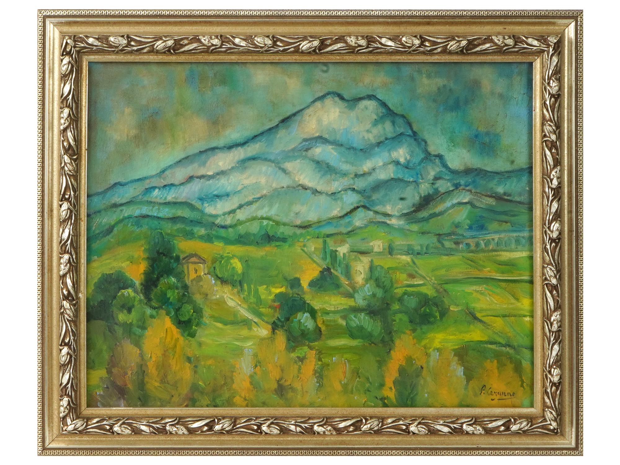 FRENCH LANDSCAPE PAINTING AFTER PAUL CEZANNE PIC-0