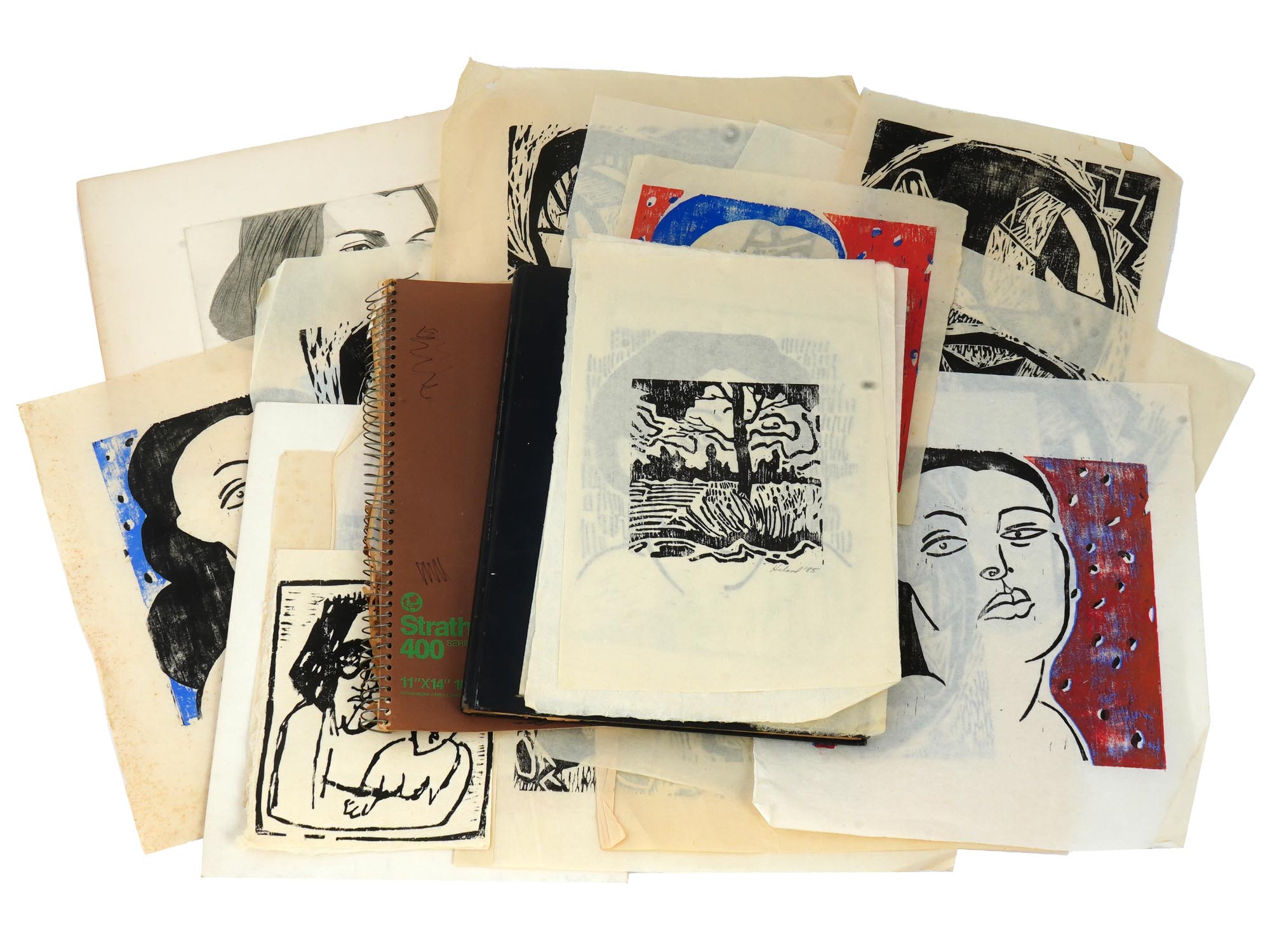 SKETCHBOOKS AND VARIOUS PRINTS AND PENCIL DRAWINGS PIC-0