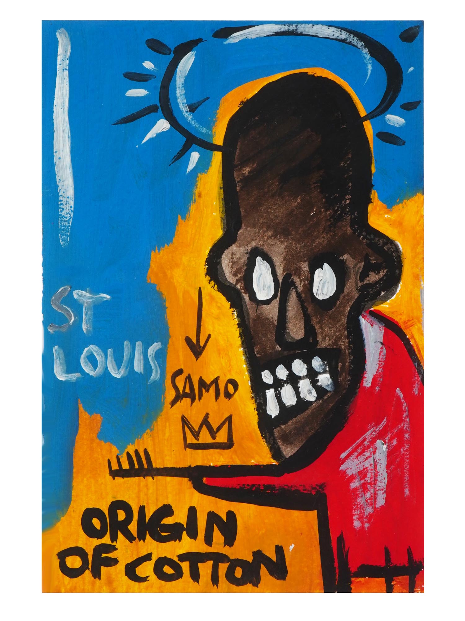 POSTCARDS AFTER JEAN MICHEL BASQUIAT OIL ON CARDSTOCK PIC-3