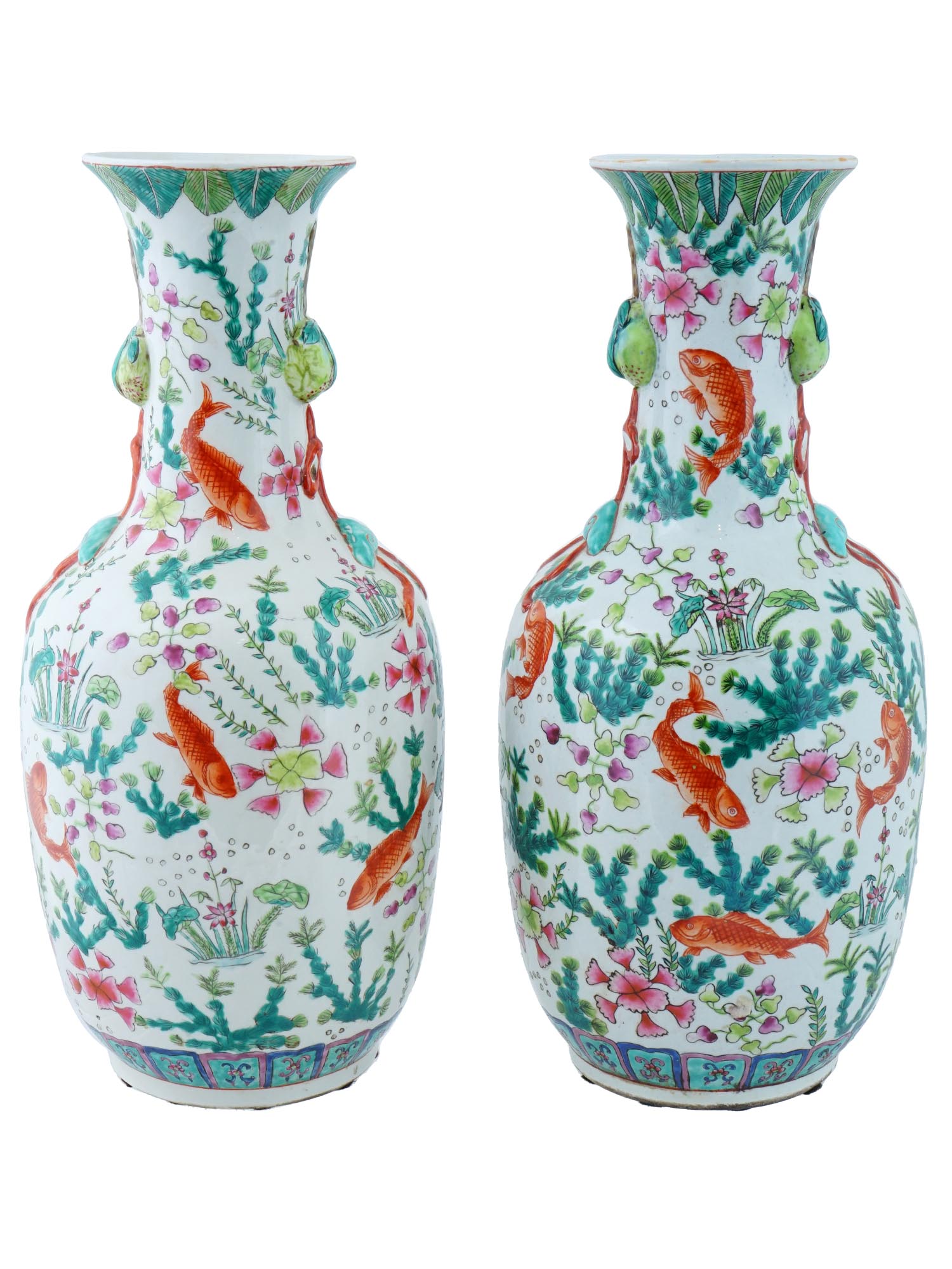 CHINESE REPUBLIC PERIOD FAMILLE VERTE PORCELAIN VASES PIC-2