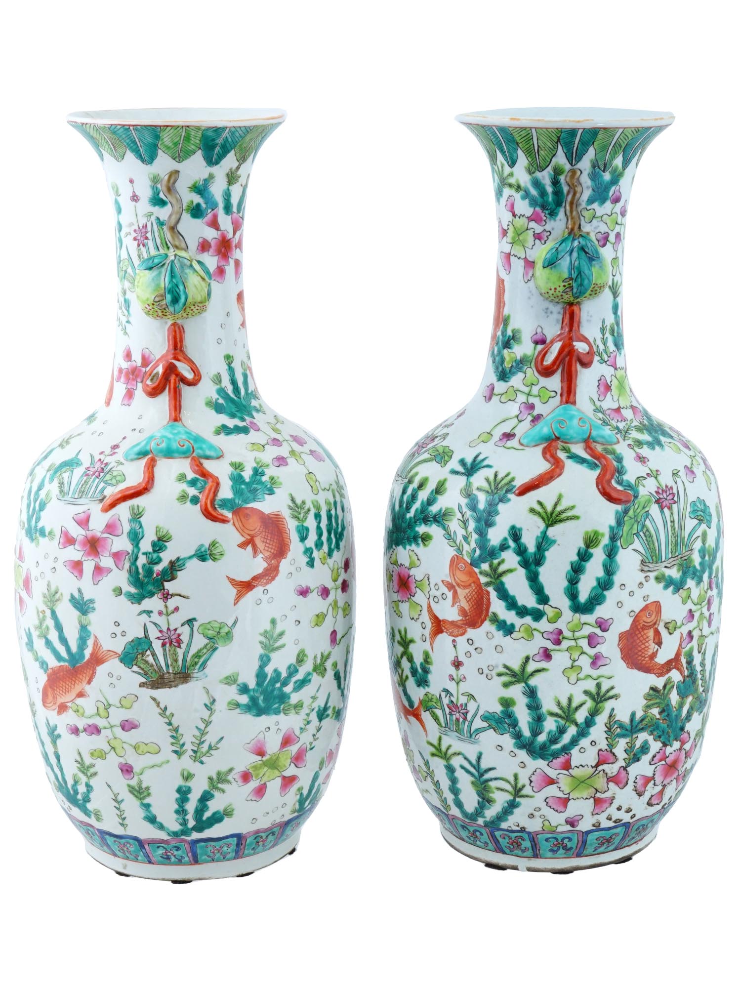 CHINESE REPUBLIC PERIOD FAMILLE VERTE PORCELAIN VASES PIC-3