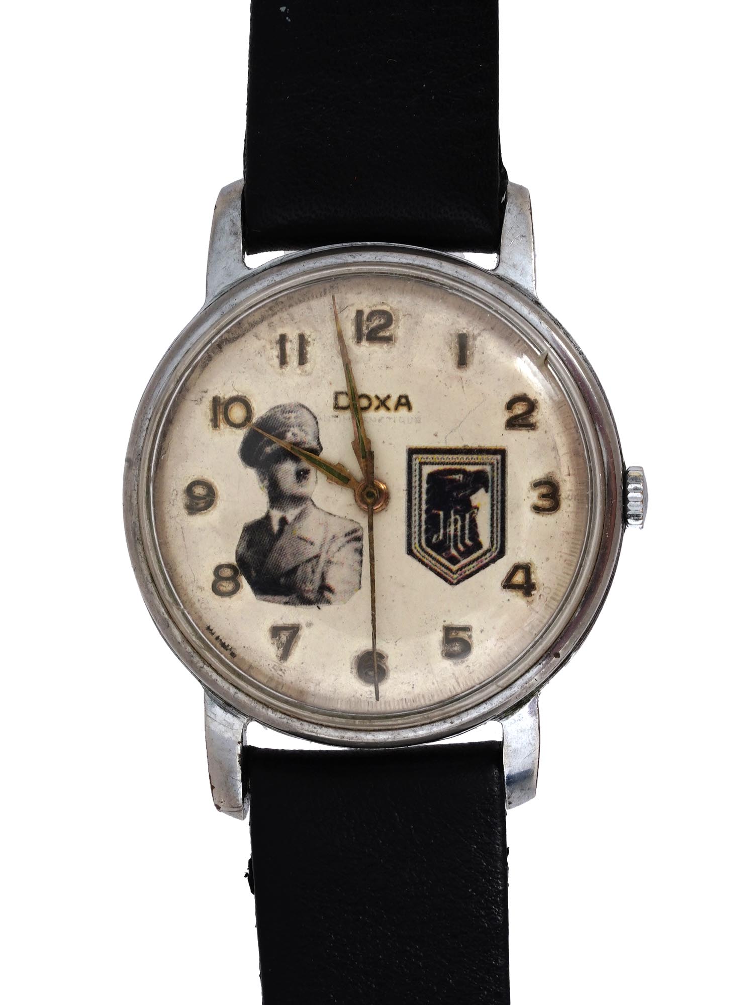 WWII NAZI GERMAN DOXA WRIST WATCH W HITLER 1942 PIC-3