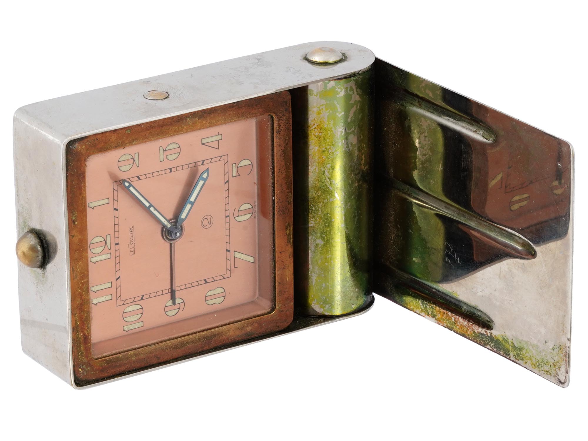 ART DECO JAEGER LE COULTRE TWO DAY TRAVEL CLOCK PIC-1