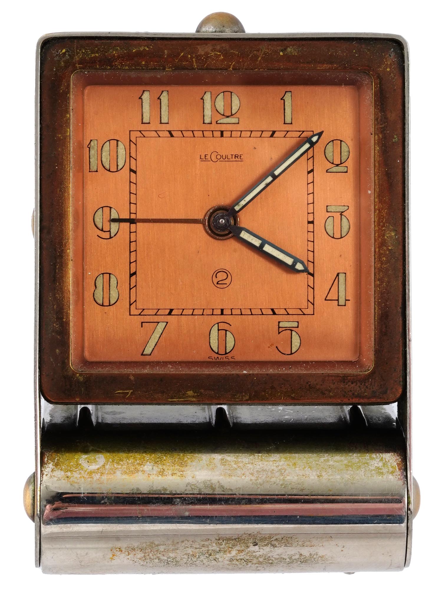 ART DECO JAEGER LE COULTRE TWO DAY TRAVEL CLOCK PIC-2